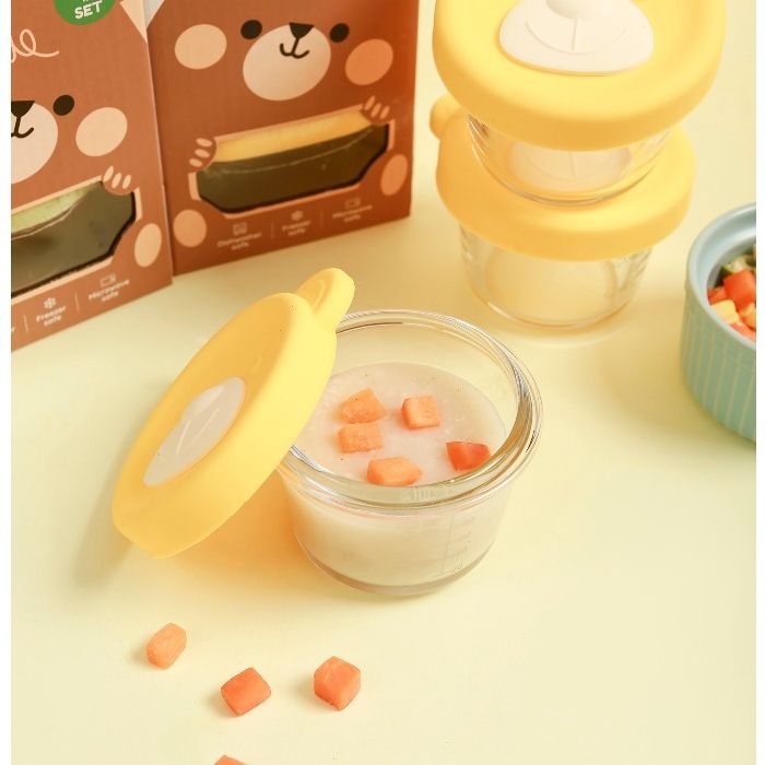  MISAN - Set 3 hũ thủy tinh tròn trữ thức ăn 230ml 