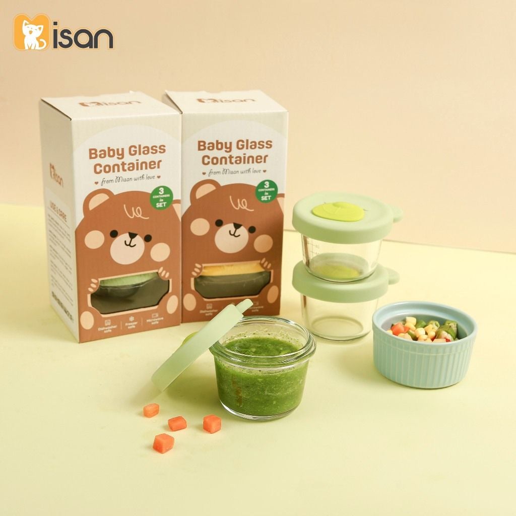  MISAN - Set 3 hũ thủy tinh tròn trữ thức ăn 230ml 