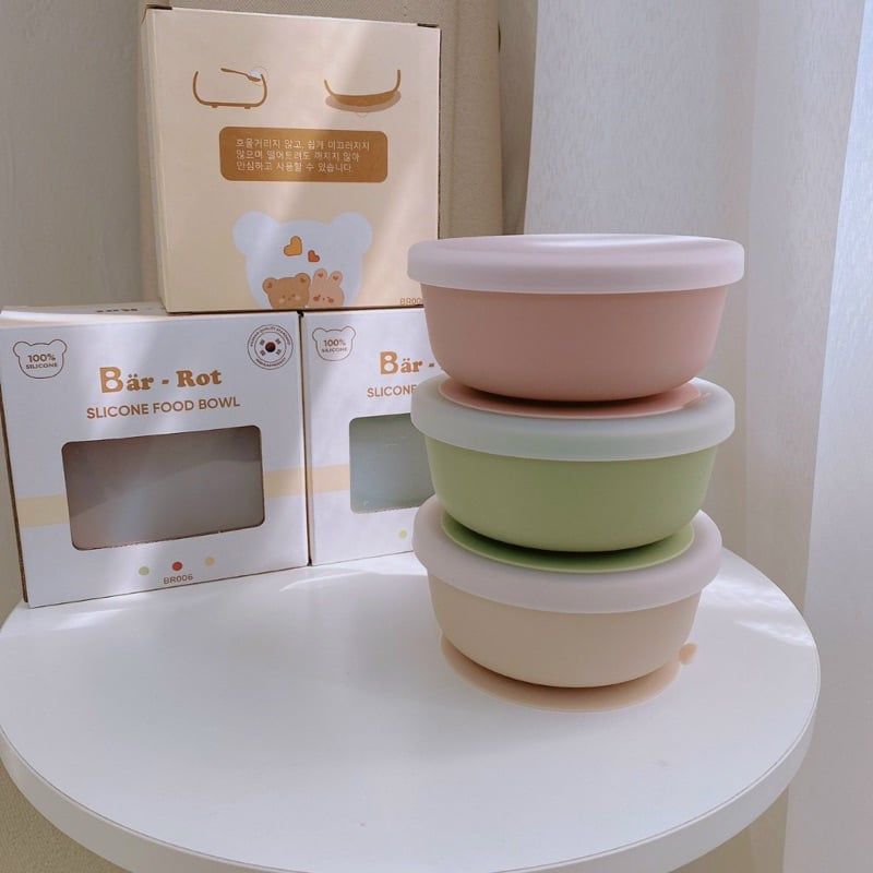  Bát Ăn Dặm Silicon Kèm Nắp Barrot 