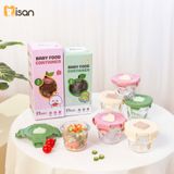  Set 3 hộp thủy tinh trữ đồ ăn dặm Misan 230ml 