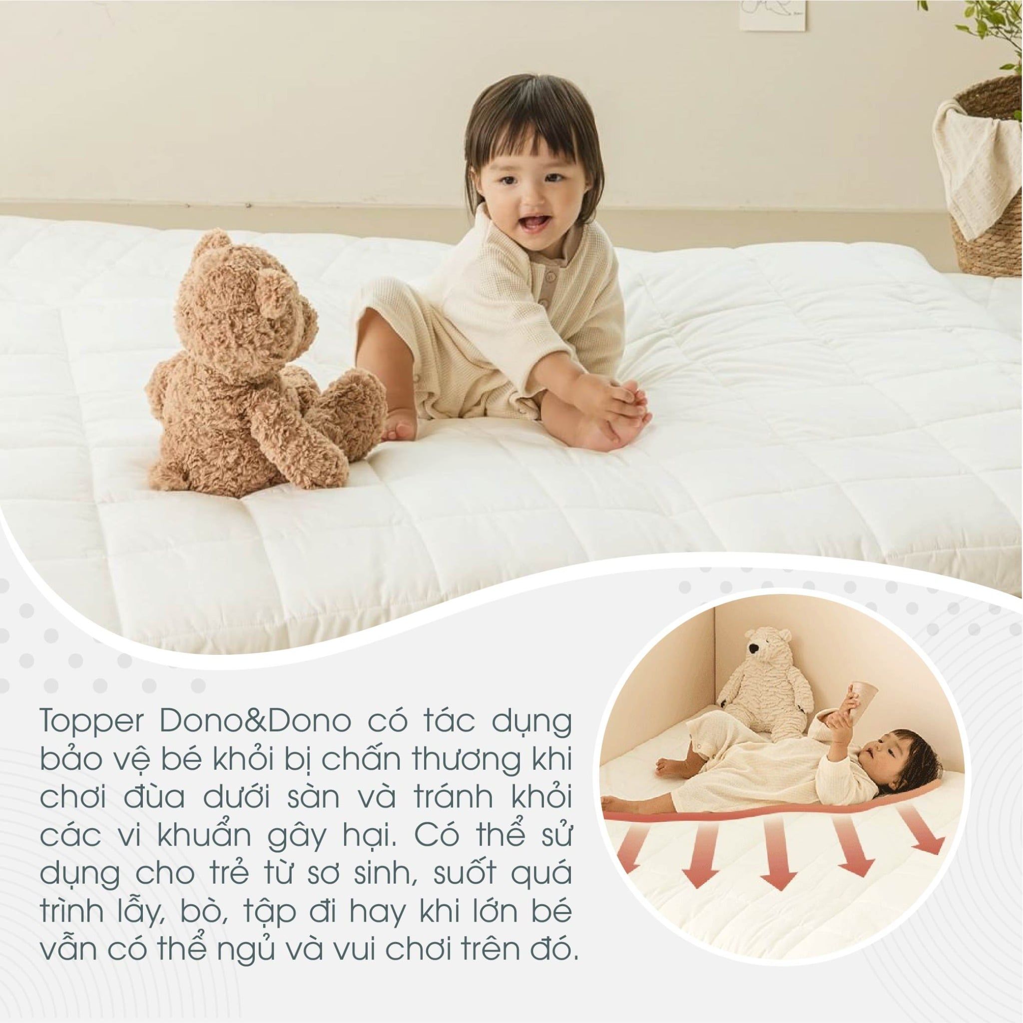  Thảm Modal Baby Dono & Dono - 100cm * 145cm , dày 5cm 