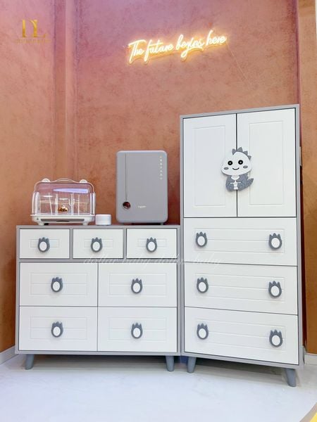  Bộ Tủ Gỗ Rồng Xám 