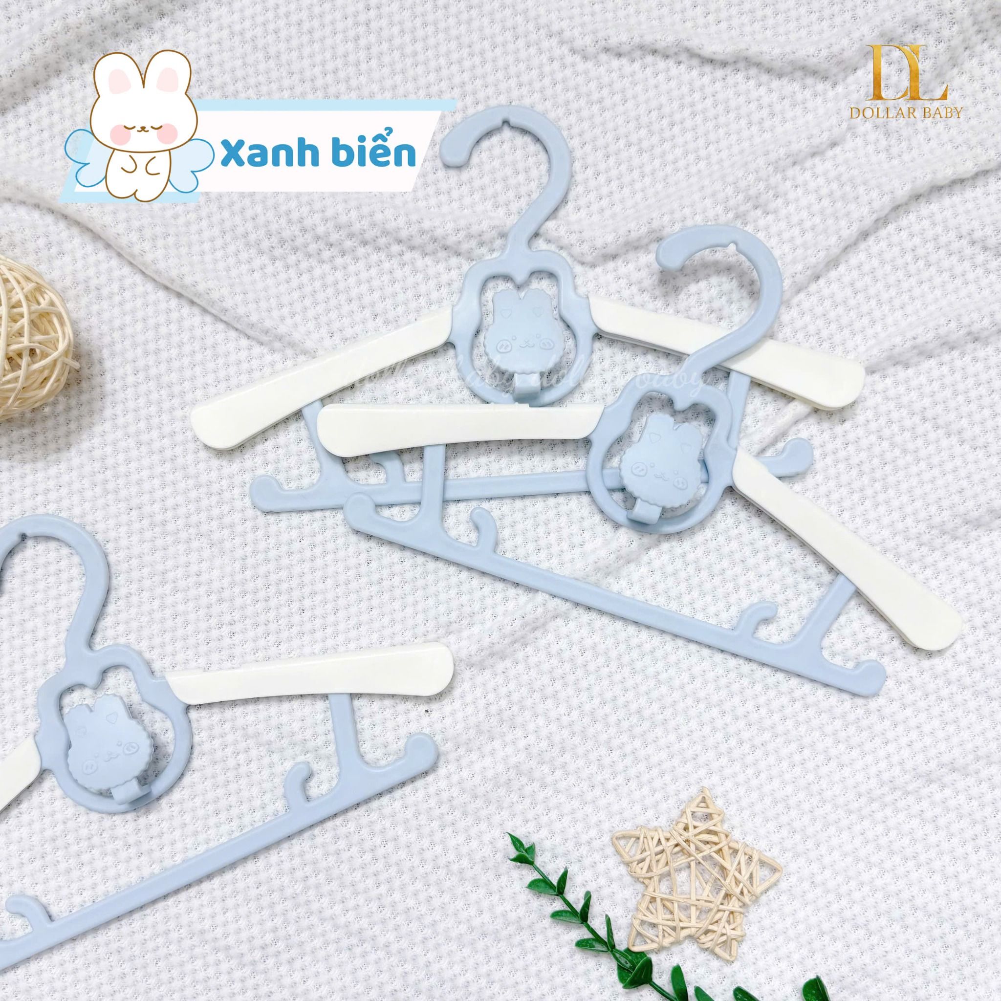  Set 5 móc treo quần áo hình thỏ cho bé 