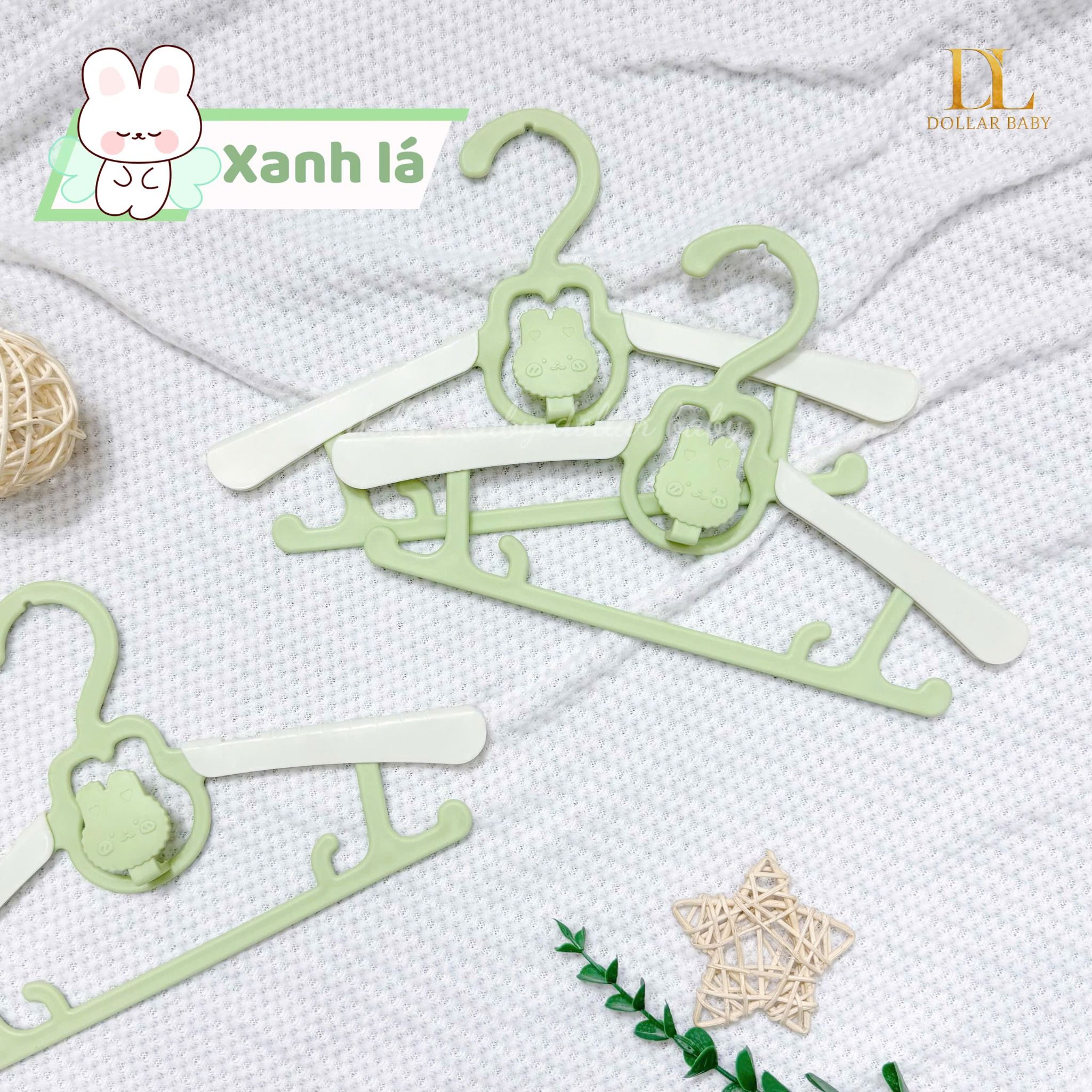  Set 5 móc treo quần áo hình thỏ cho bé 