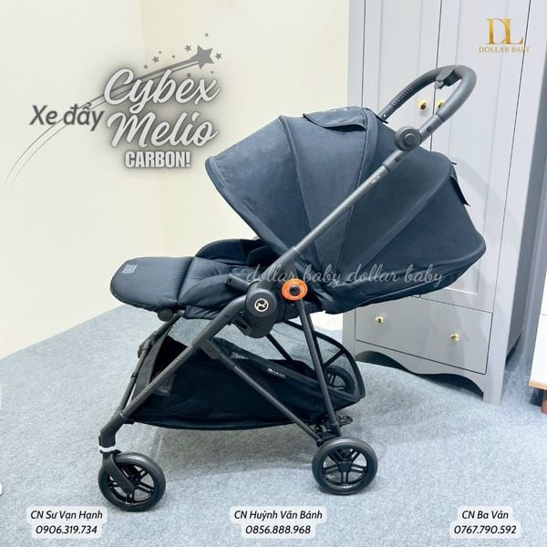  Xe Đẩy Cybex Melio 3 (Carbon Frame) -  Full phụ kiện ( áo mưa + 2 set đệm + 1 cup ) 