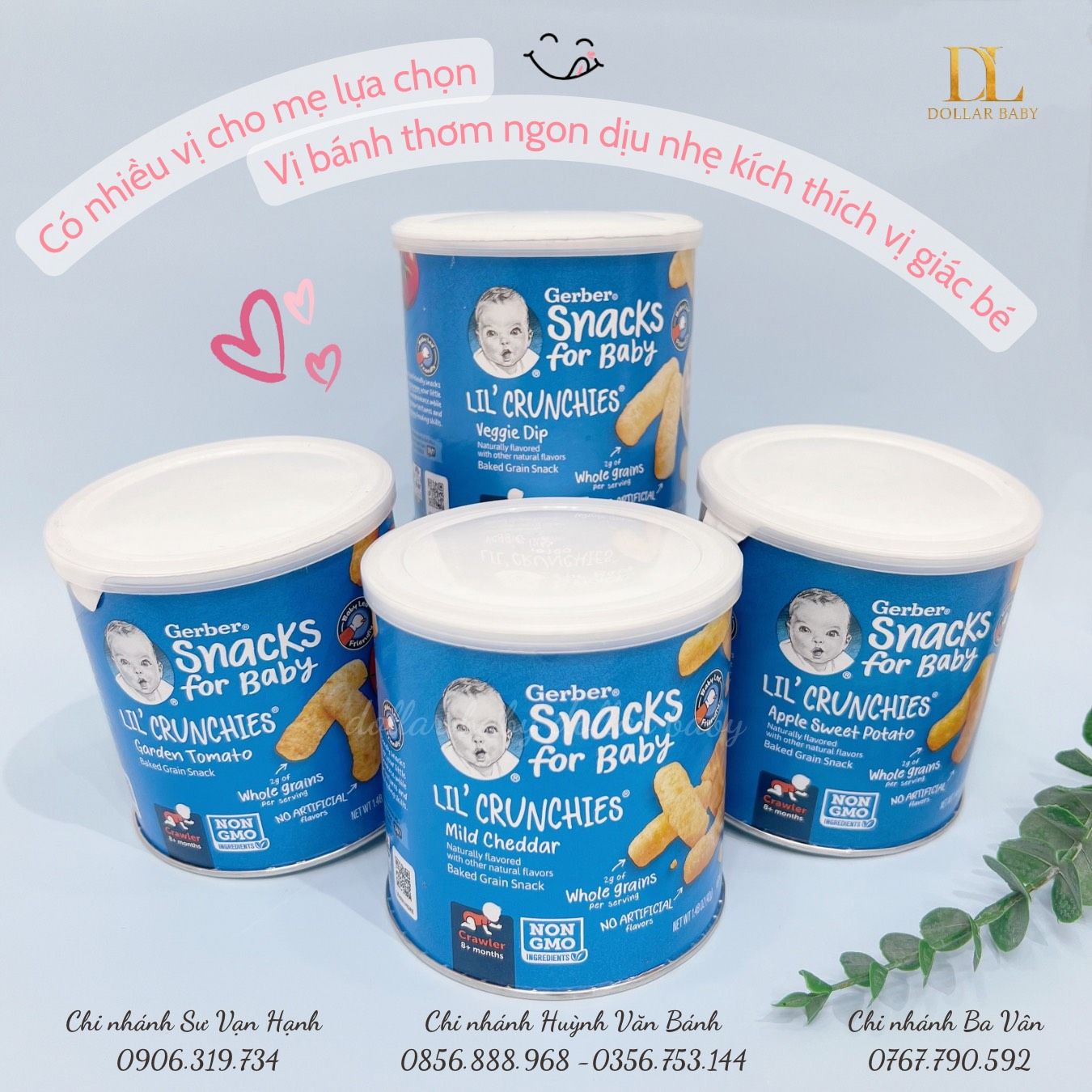  Bánh Ăn Dặm GERBER LIL CRUNCHIES ( 8M ) 