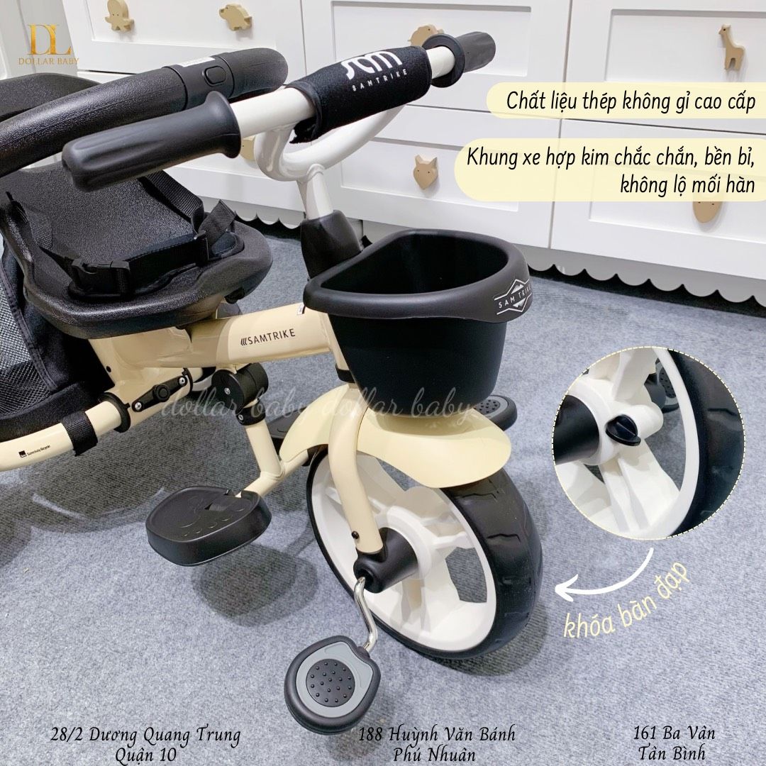  Xe Đẩy - Đạp 3 Bánh Gấp Gọn - SAMTRIKE 