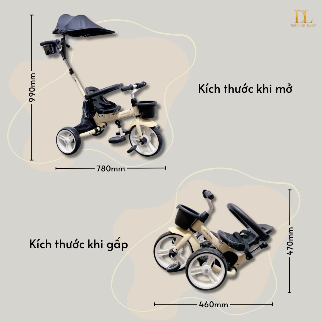  Xe Đẩy - Đạp 3 Bánh Gấp Gọn - SAMTRIKE 