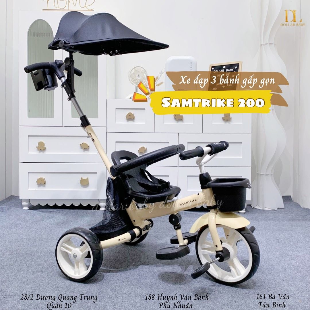  Xe Đẩy - Đạp 3 Bánh Gấp Gọn - SAMTRIKE 