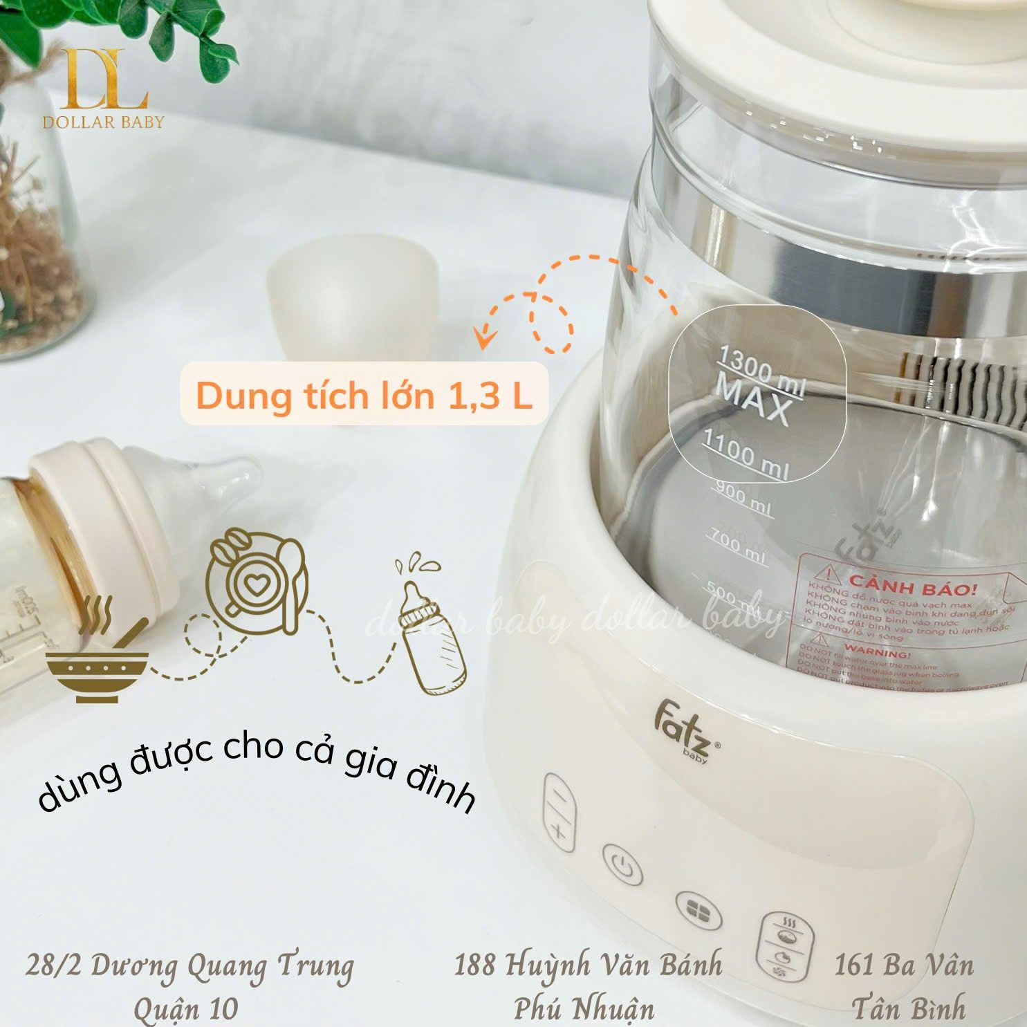  FATZ BABY - Bình Đun Và Hâm Nước Điều Khiển Từ Xa - Quick 16 Plus 