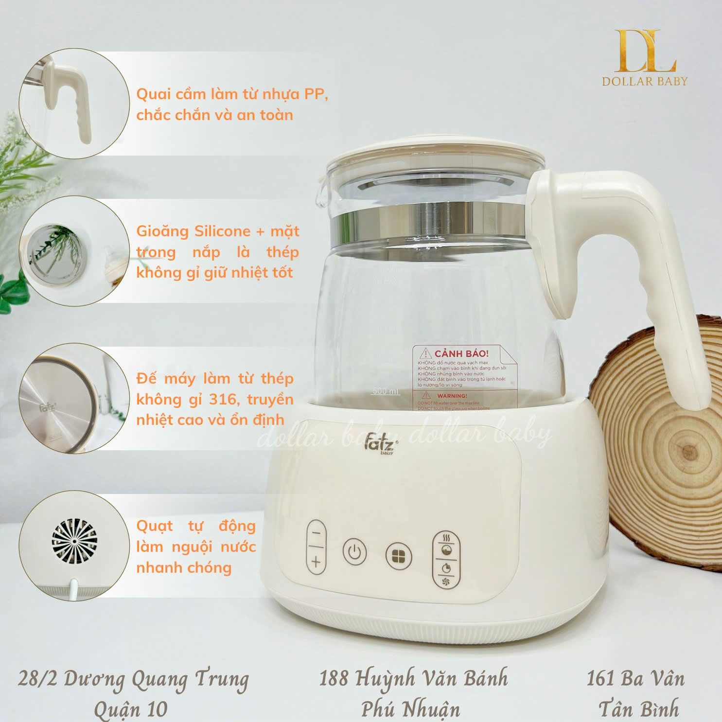  FATZ BABY - Bình Đun Và Hâm Nước Điều Khiển Từ Xa - Quick 16 Plus 