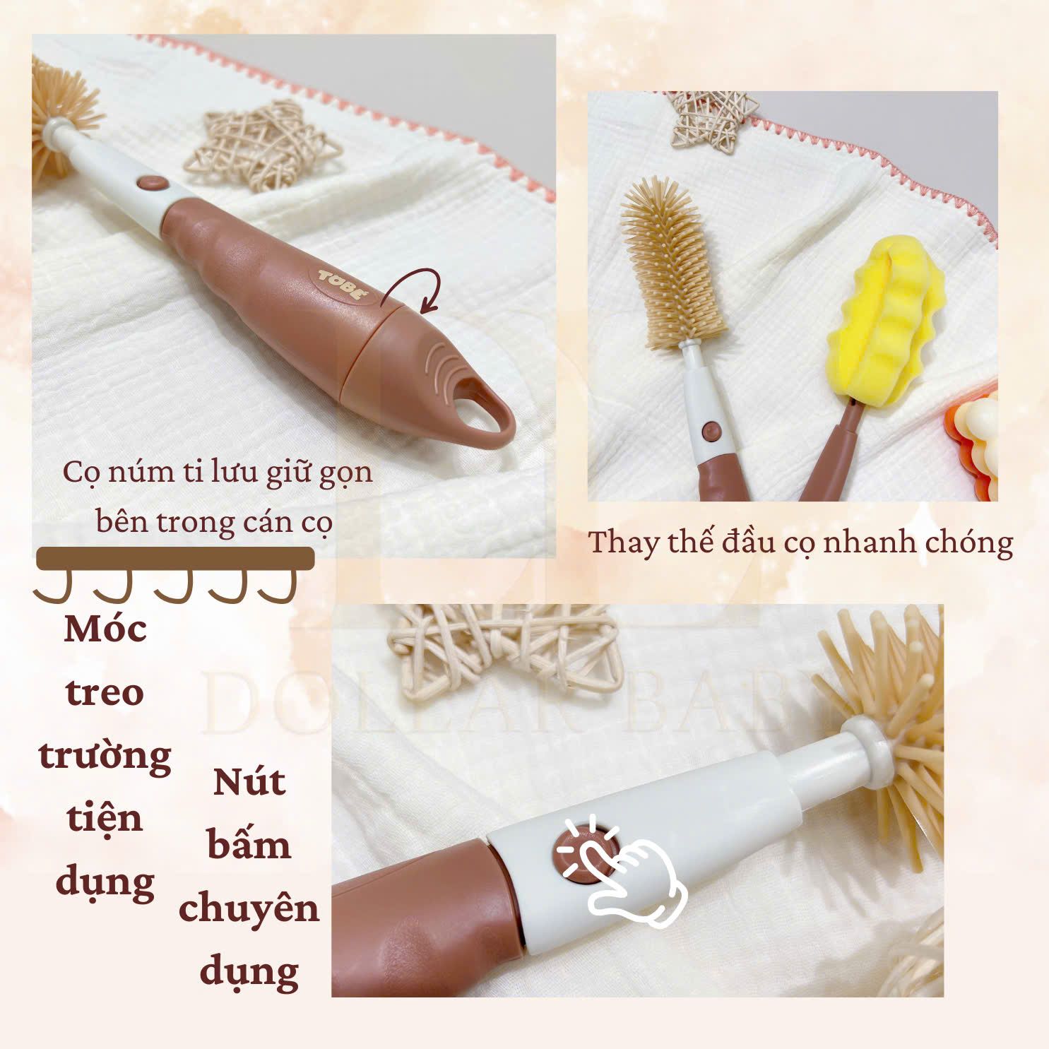  Cọ Bình Sữa Silicone - Tobe 