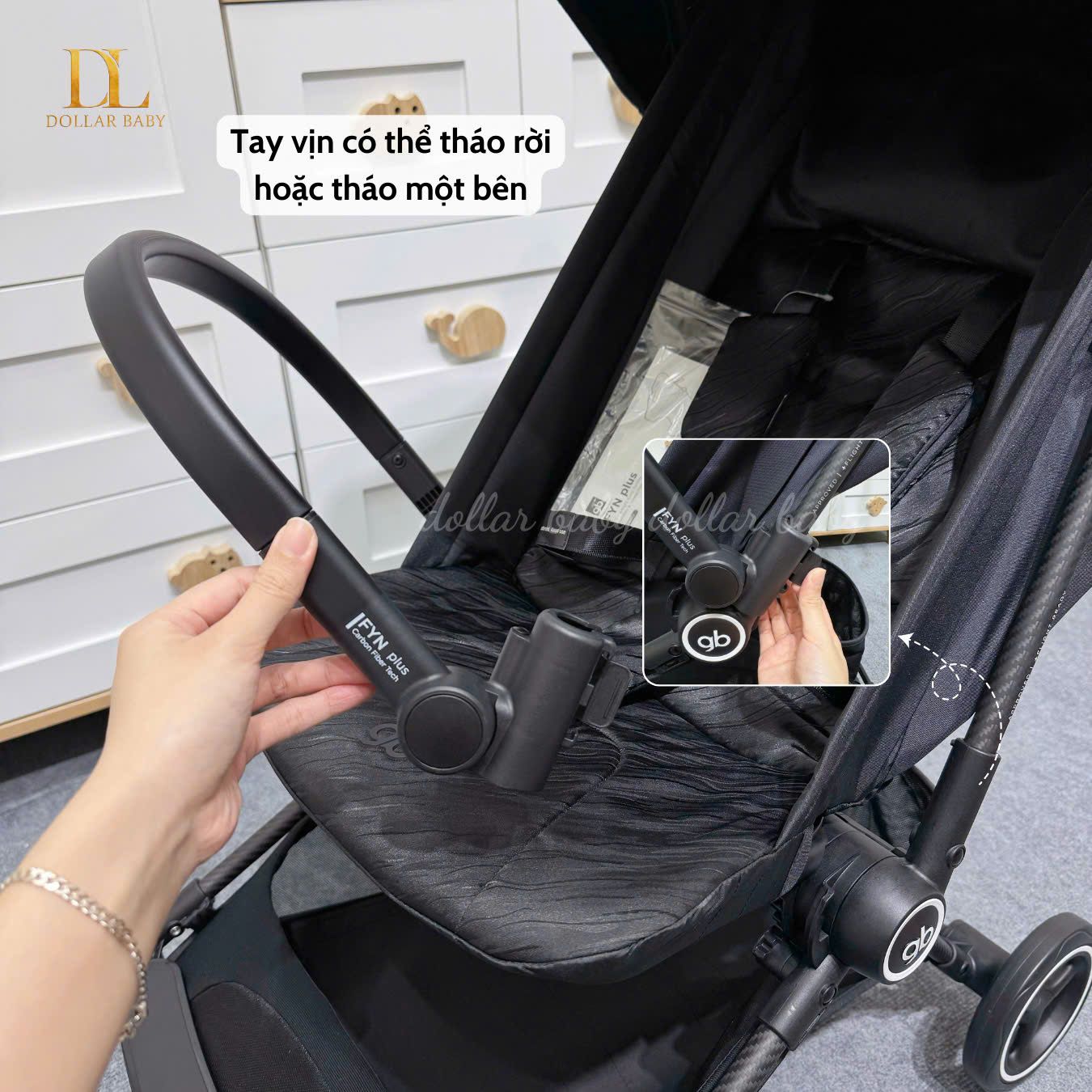  Xe Đẩy Gấp Gọn Siêu Nhẹ GB Fyn Plus Khung Carbon Siêu Nhẹ 