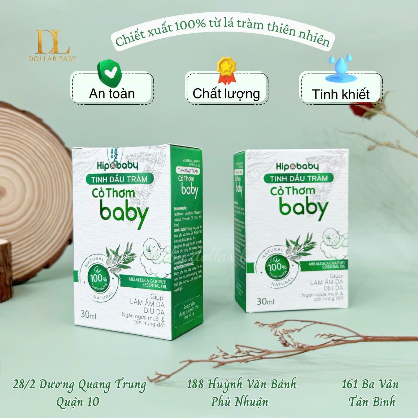  Tinh Dầu Tràm Cỏ Thơm Hipobaby 30ml 