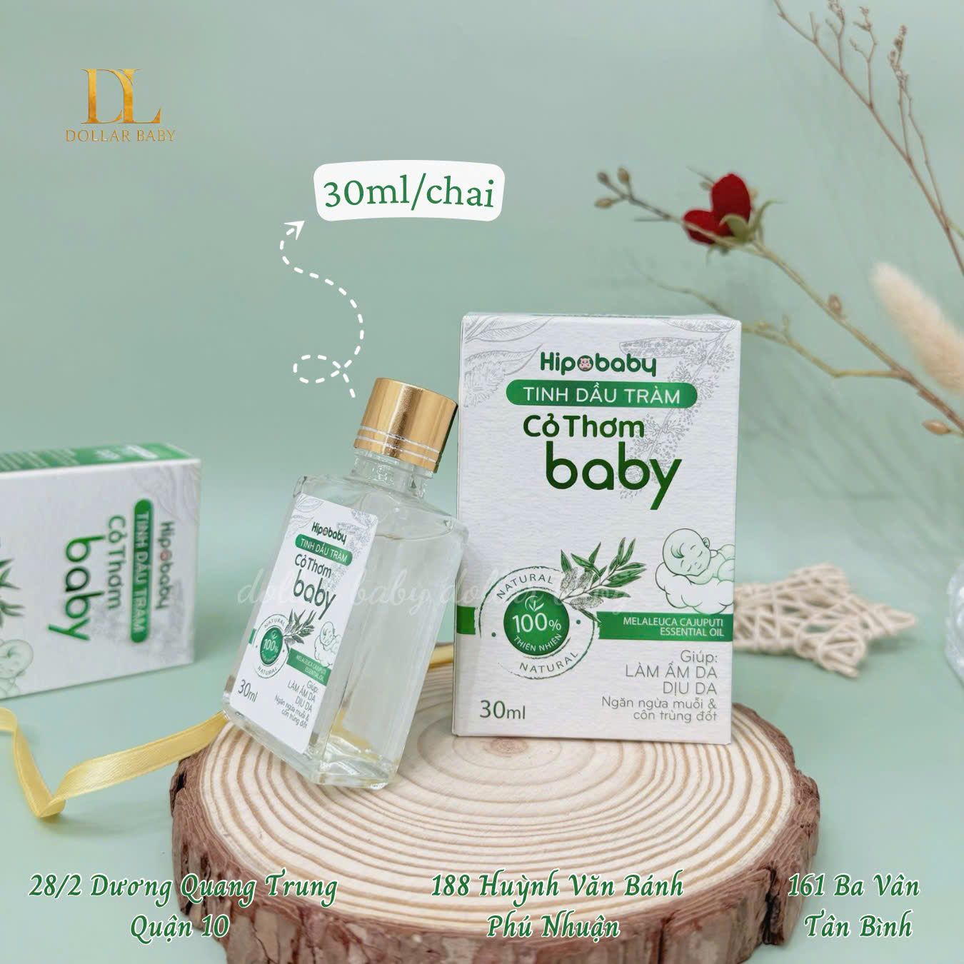  Tinh Dầu Tràm Cỏ Thơm Hipobaby 30ml 