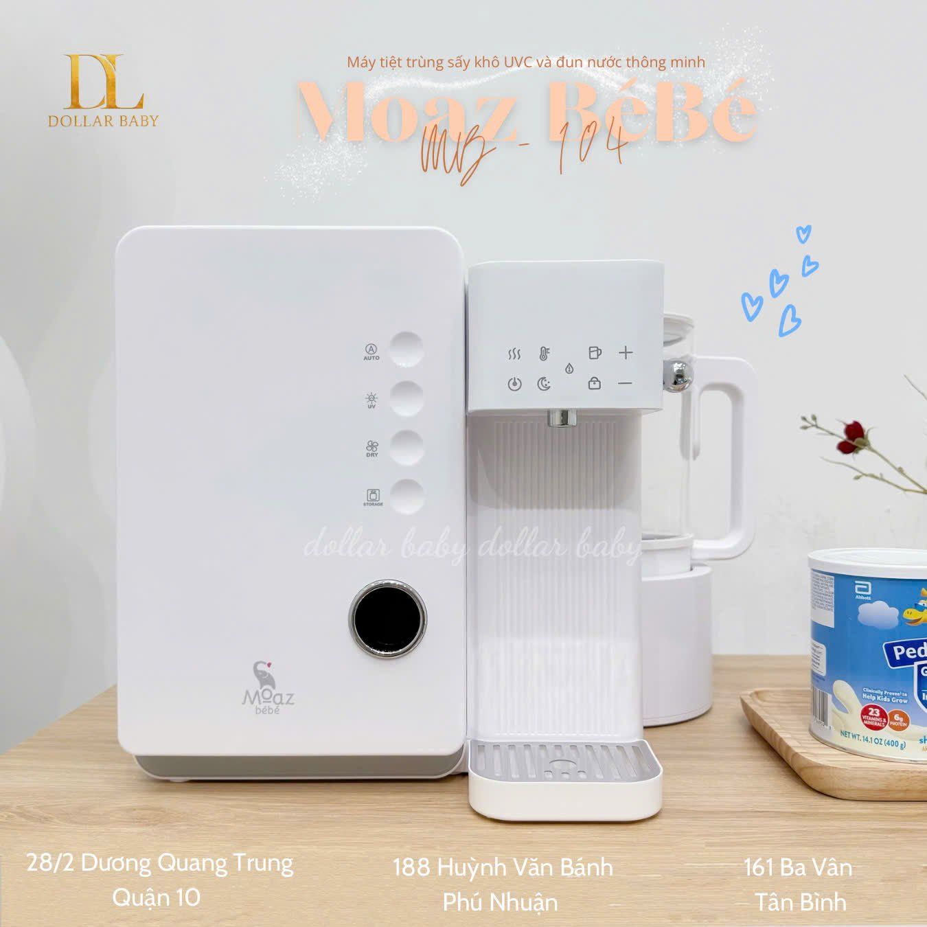  MOAZ BÉBÉ - Máy đa năng tiệt trùng sấy khô UVC và đun nước - MB104 