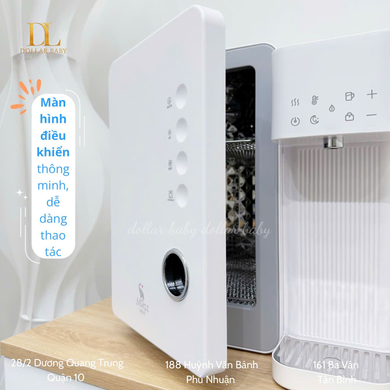  MOAZ BÉBÉ - Máy đa năng tiệt trùng sấy khô UVC và đun nước - MB104 