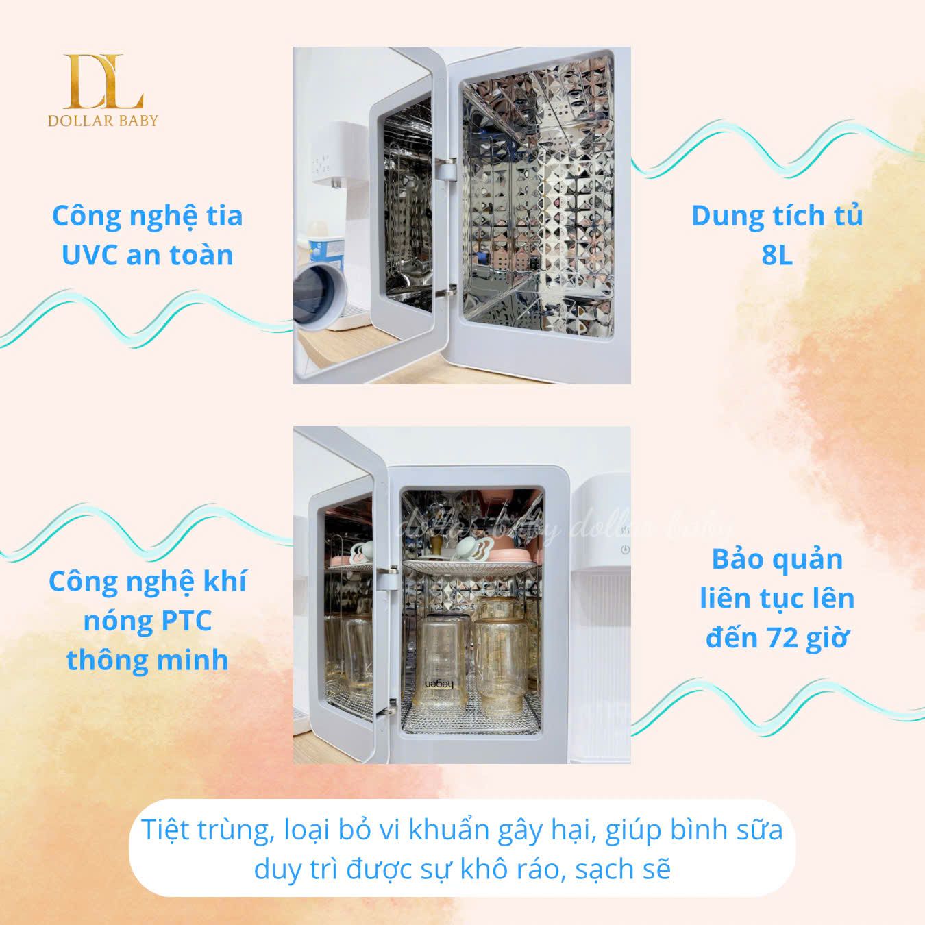  MOAZ BÉBÉ - Máy đa năng tiệt trùng sấy khô UVC và đun nước - MB104 