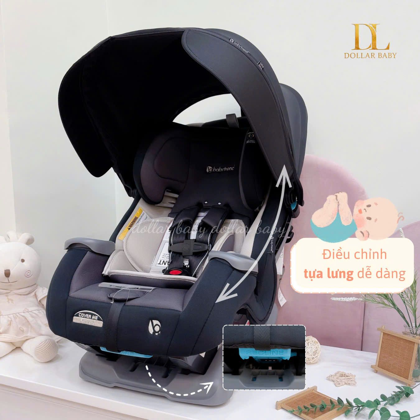  Baby Trend Cover Me™ 4-in-1 Convertible Car Seat - Ghế Ô Tô Đa Năng 