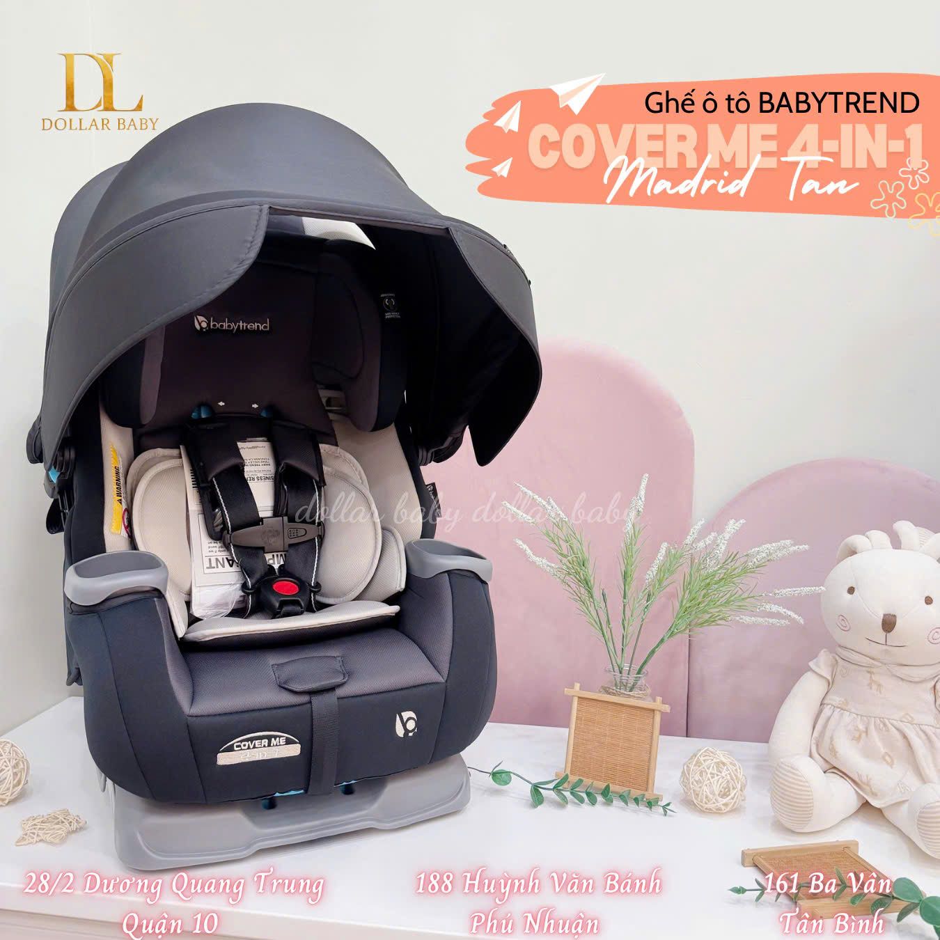  Baby Trend Cover Me™ 4-in-1 Convertible Car Seat - Ghế Ô Tô Đa Năng 