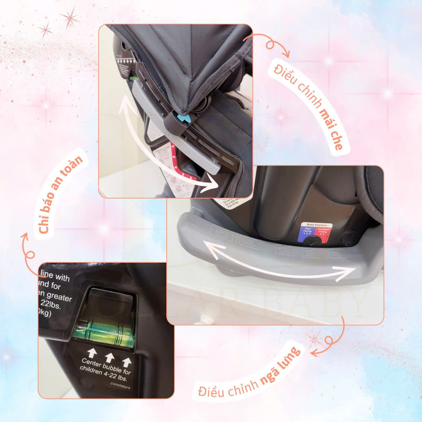  Baby Trend Cover Me™ 4-in-1 Convertible Car Seat - Ghế Ô Tô Đa Năng 