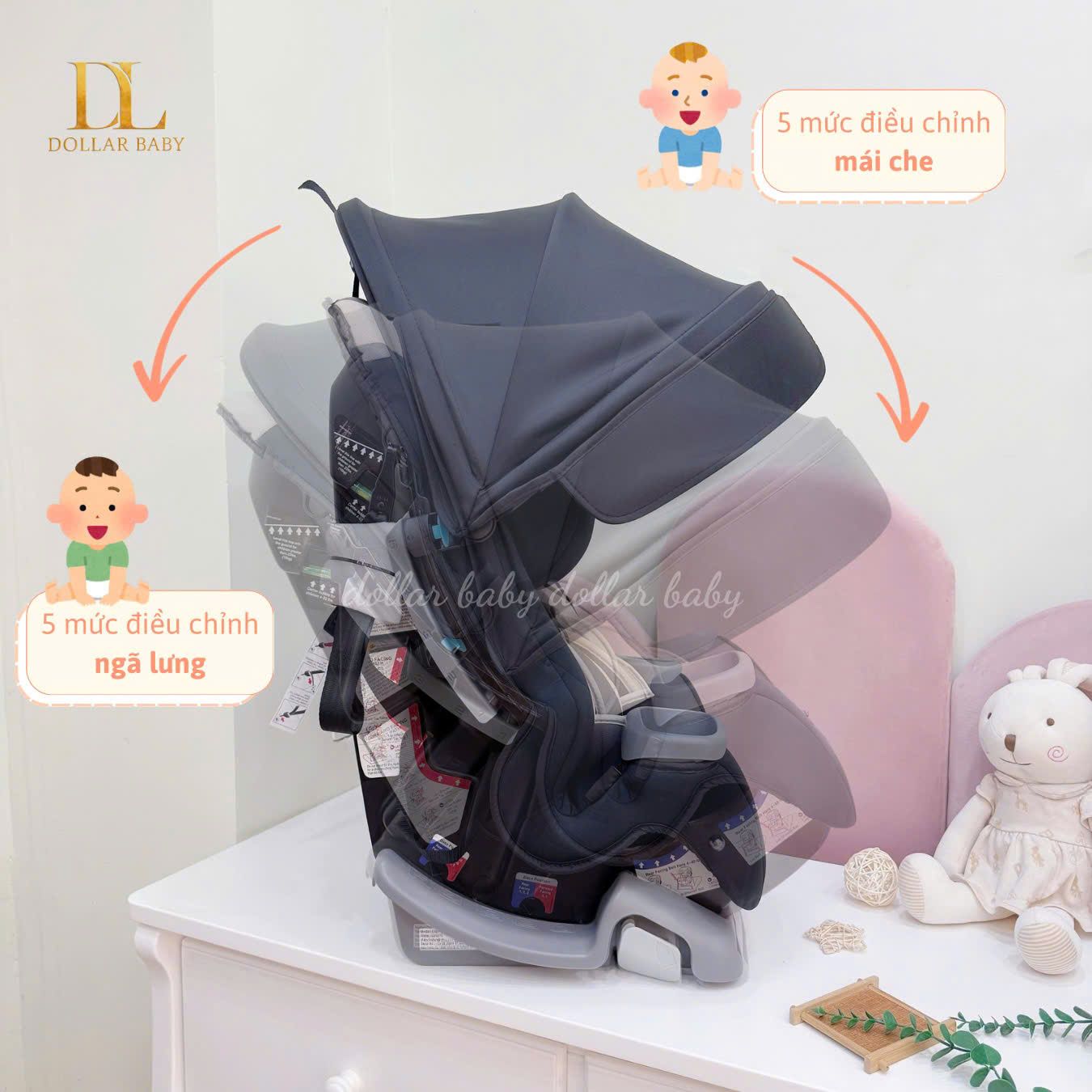  Baby Trend Cover Me™ 4-in-1 Convertible Car Seat - Ghế Ô Tô Đa Năng 