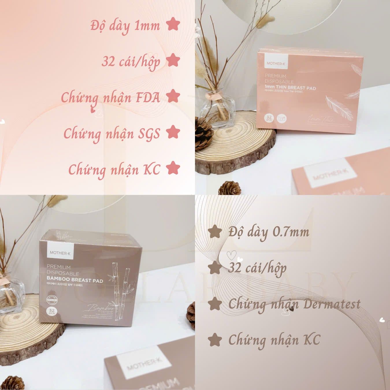  Lót Thấm Sữa Siêu Mỏng Cao Cấp Mother-K 