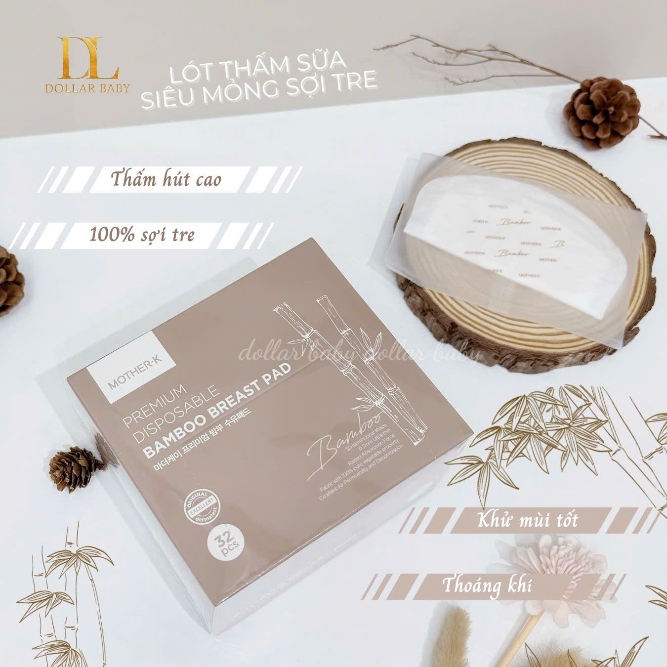  Lót Thấm Sữa Siêu Mỏng Cao Cấp Mother-K 