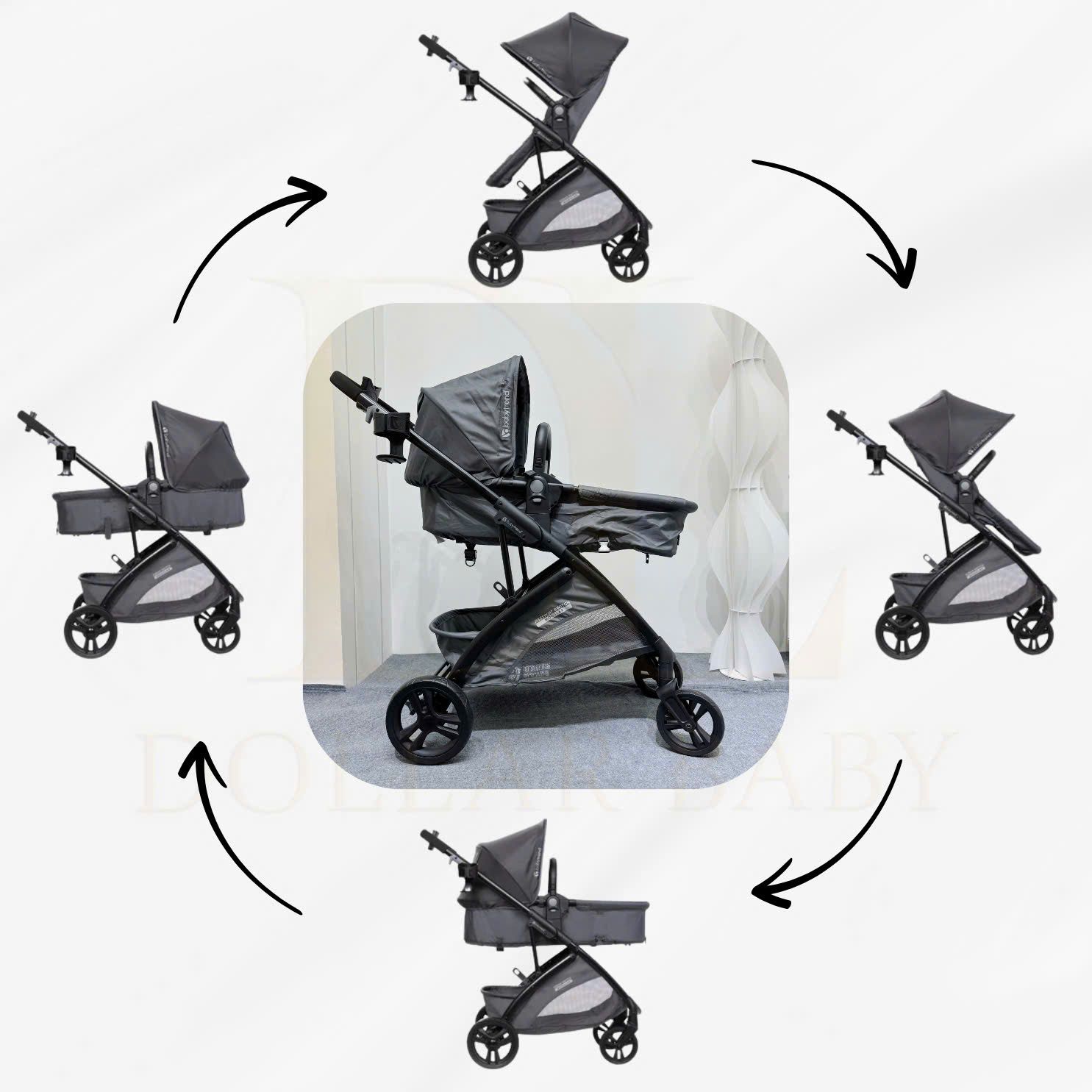  Xe đẩy nôi hai chiều Baby Trend Passport Switch 4-in-1 