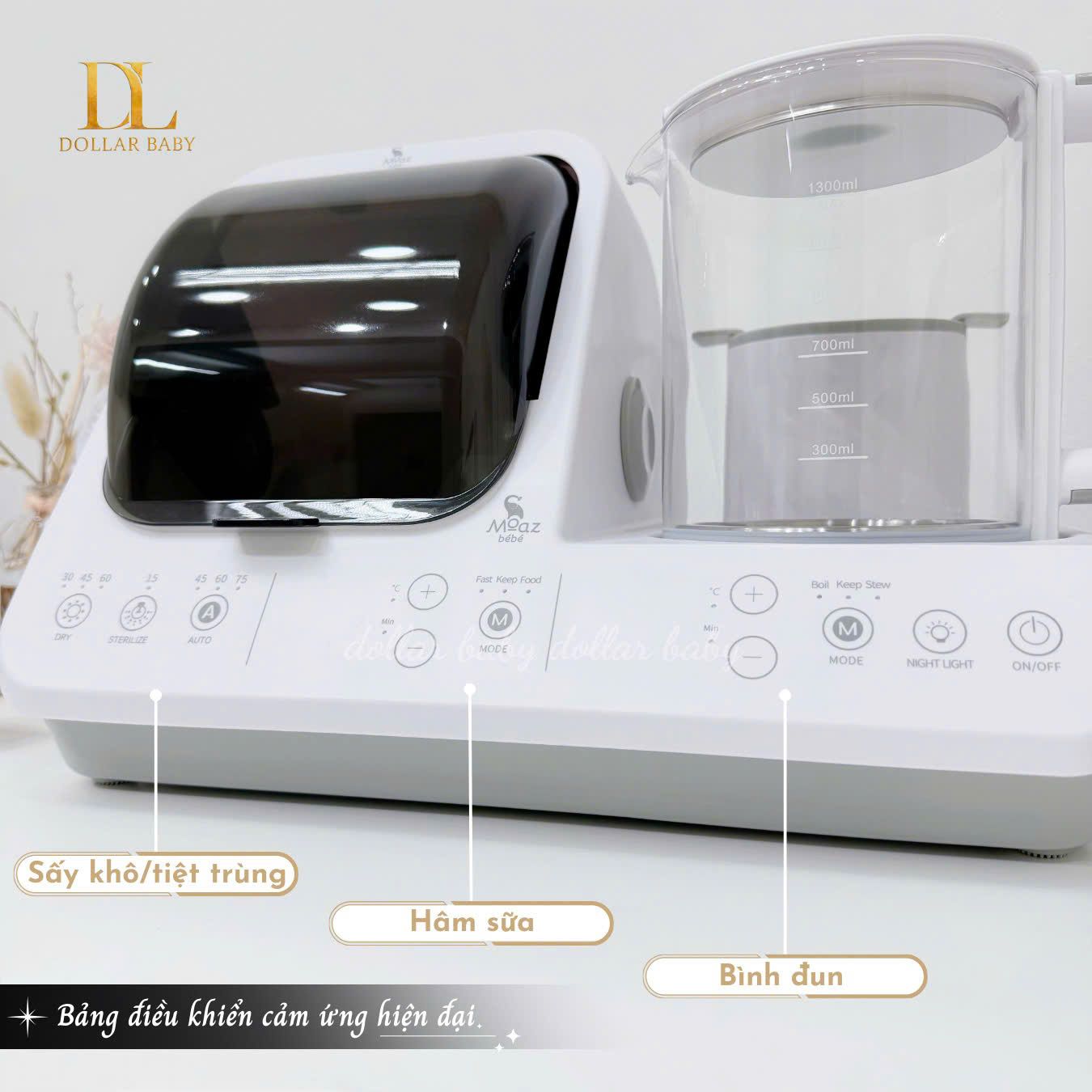  MOAZ BÉBÉ - Máy Tiệt Trùng Đun Nước Hâm Sữa Đa Năng - MB096 