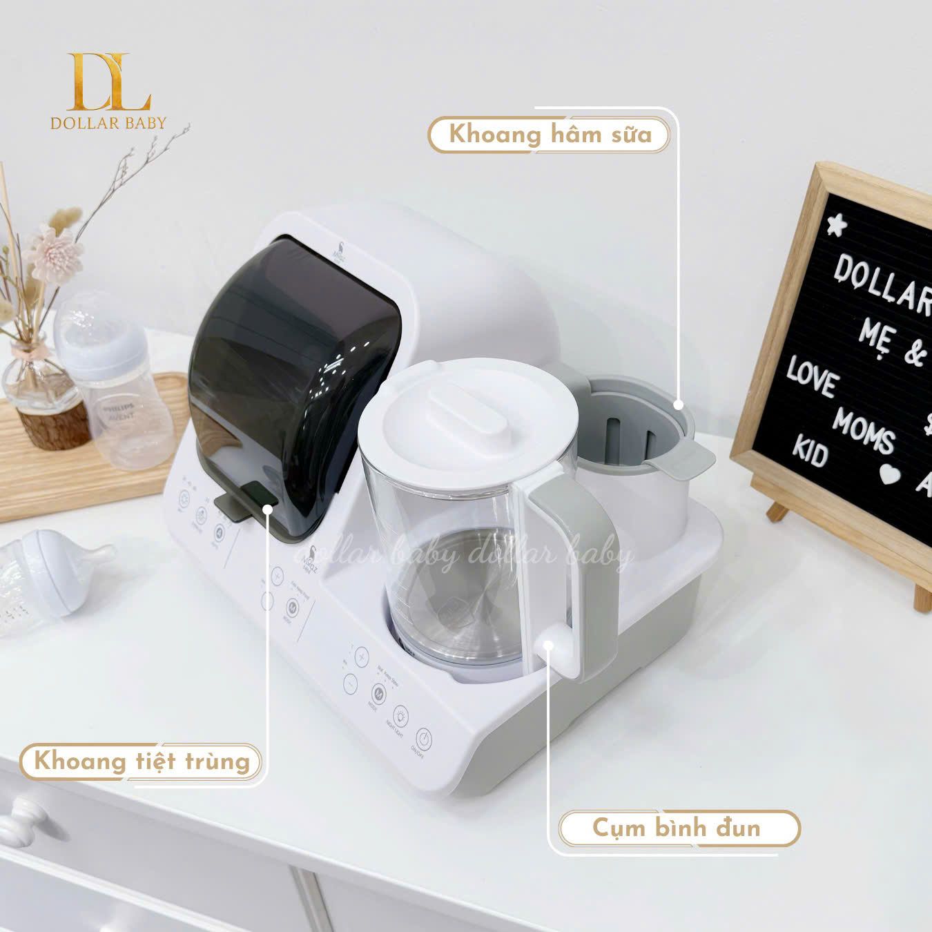  MOAZ BÉBÉ - Máy Tiệt Trùng Đun Nước Hâm Sữa Đa Năng - MB096 