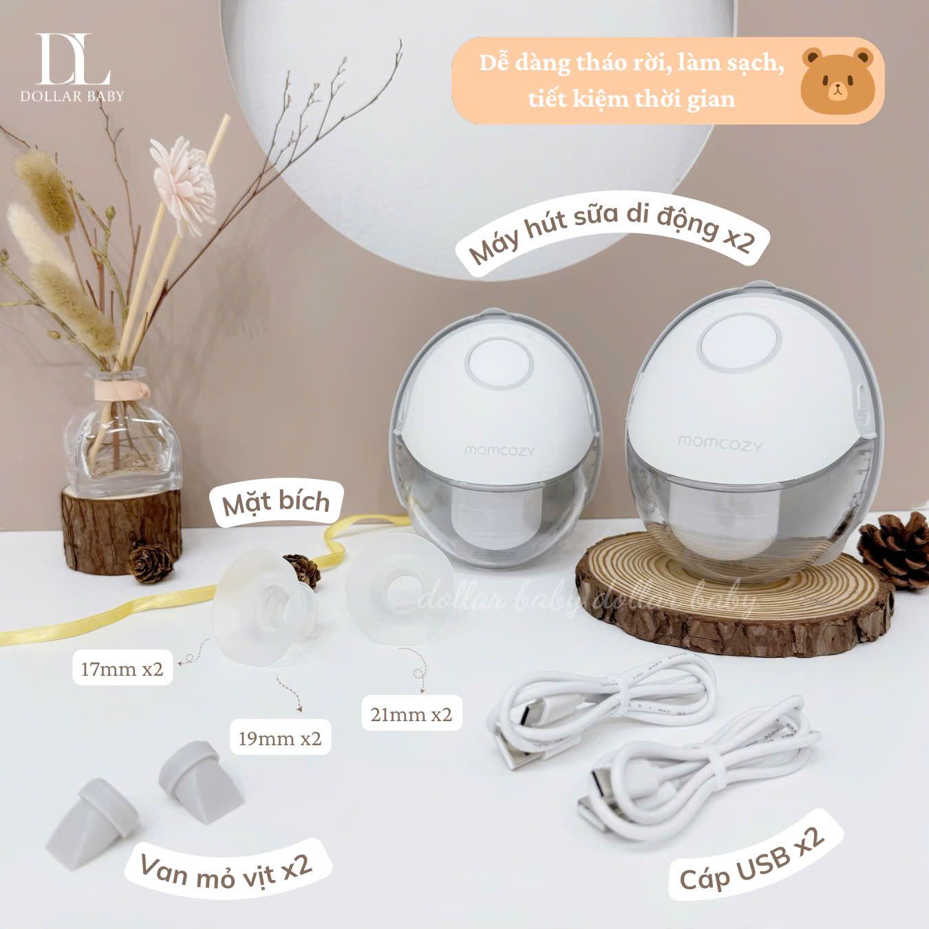  Máy Hút Sữa Không Dây Momcozy - M6 (Tặng túi trữ sữa) 