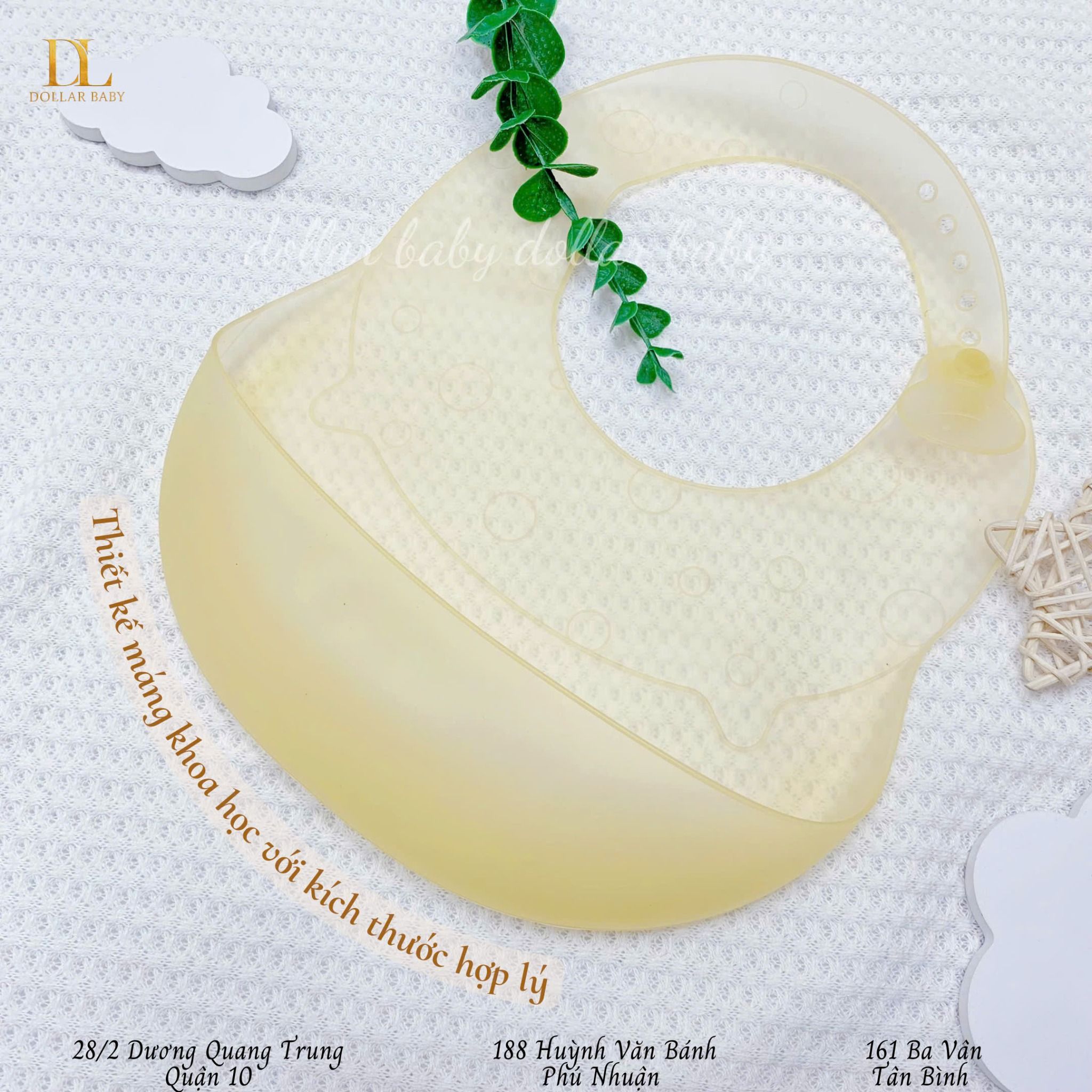  Yếm Ăn Dặm Có Máng Silicone Cho Bé Aibedo 