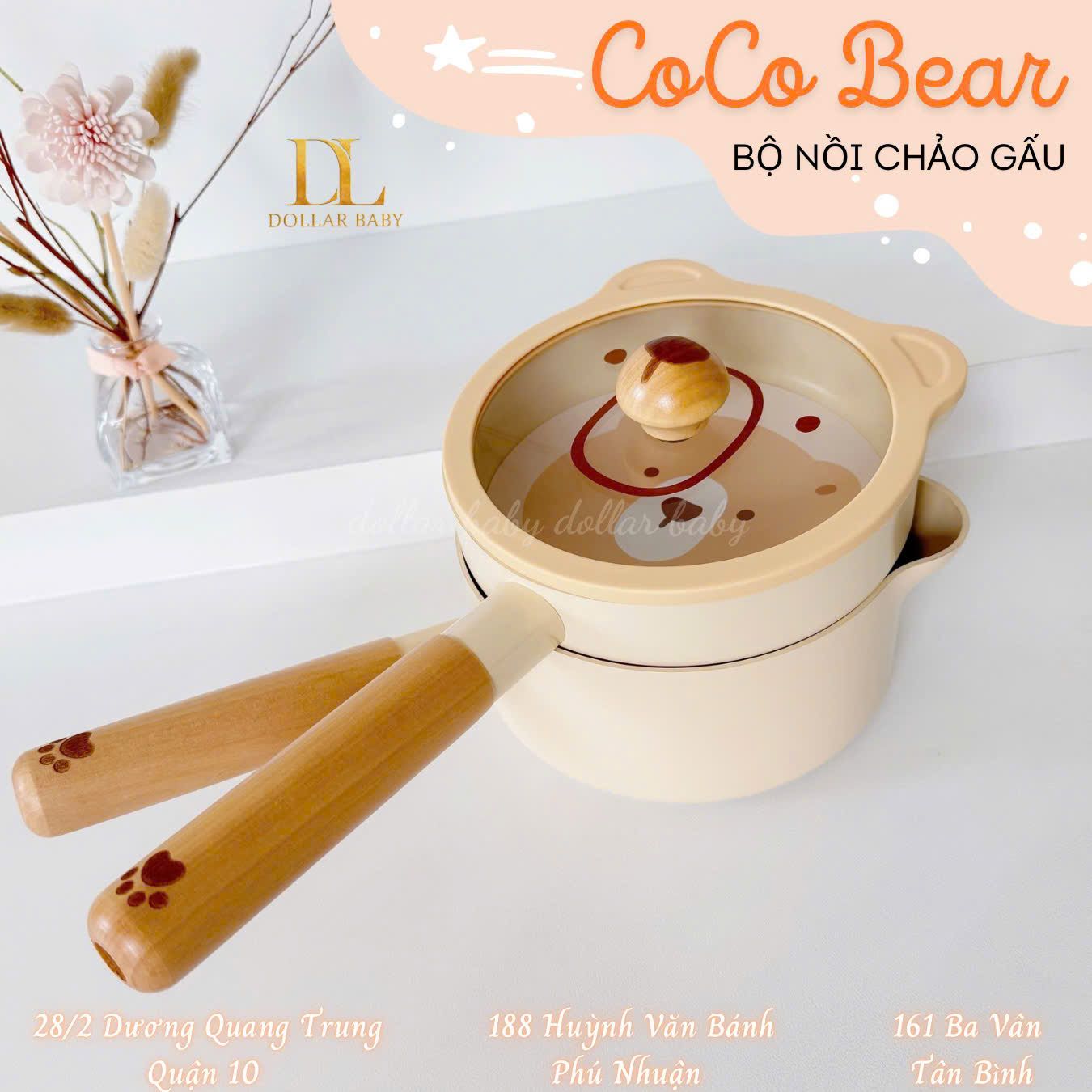  Bộ nồi chảo Coco Bear 