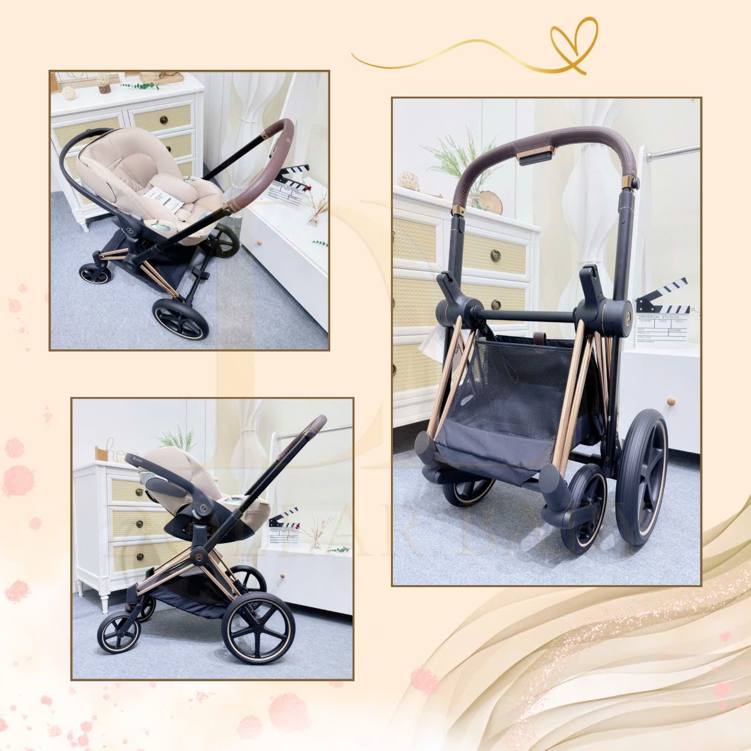  Xe đẩy 2 Chiều Cybex Priam 4 (Rosegold Frame) 