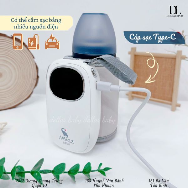  MOAZ BÉBÉ - Túi Ủ Bình Sữa Tích Điện Di Động - MB081 