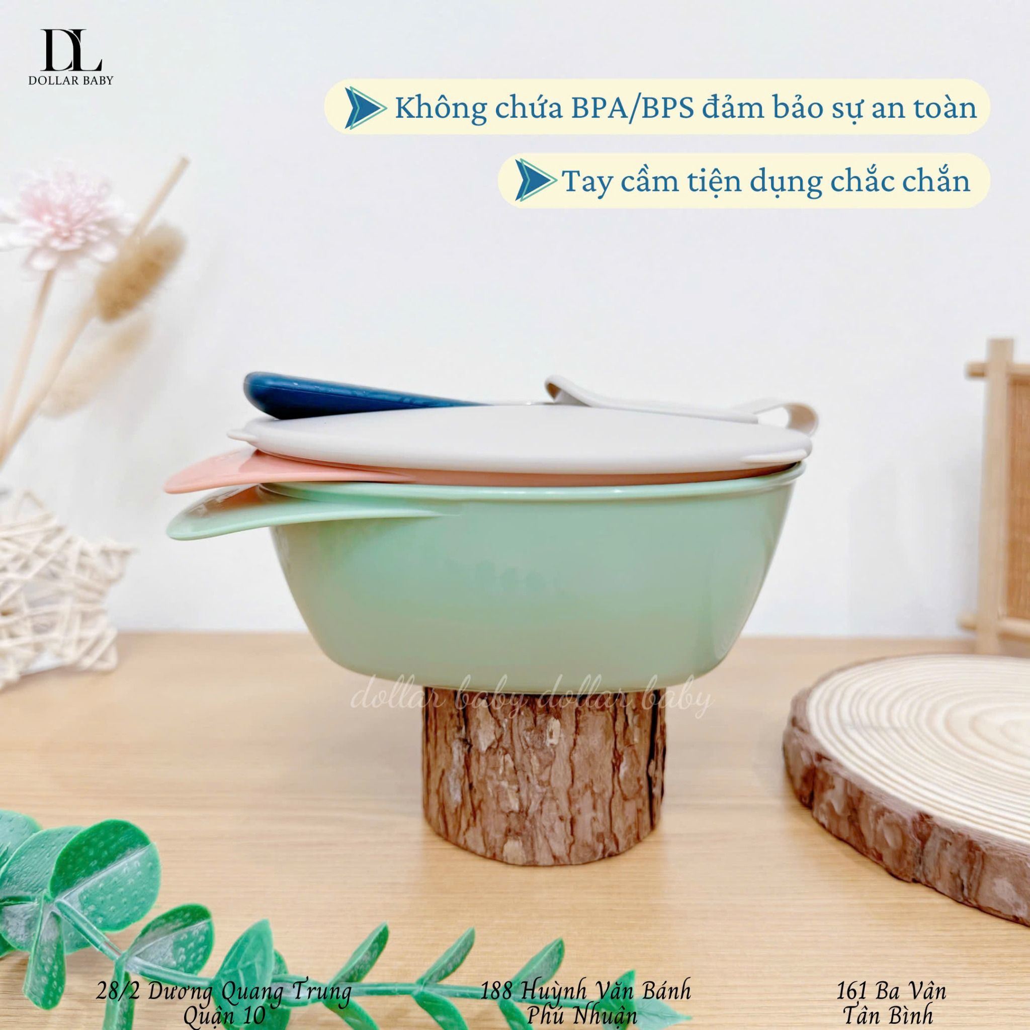  Bát Ăn Dặm Có Nắp Kèm Thìa Tommee Tippee Easy Scoop Cho Bé Từ 6 Tháng (Set 2 Cái) 