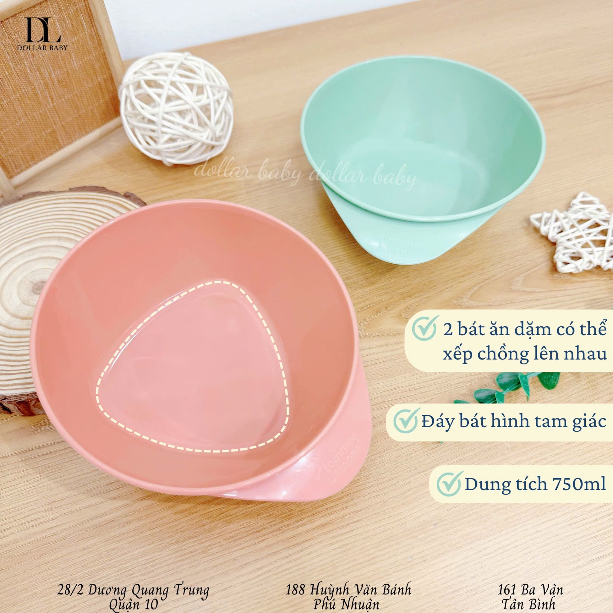  Bát Ăn Dặm Có Nắp Kèm Thìa Tommee Tippee Easy Scoop Cho Bé Từ 6 Tháng (Set 2 Cái) 