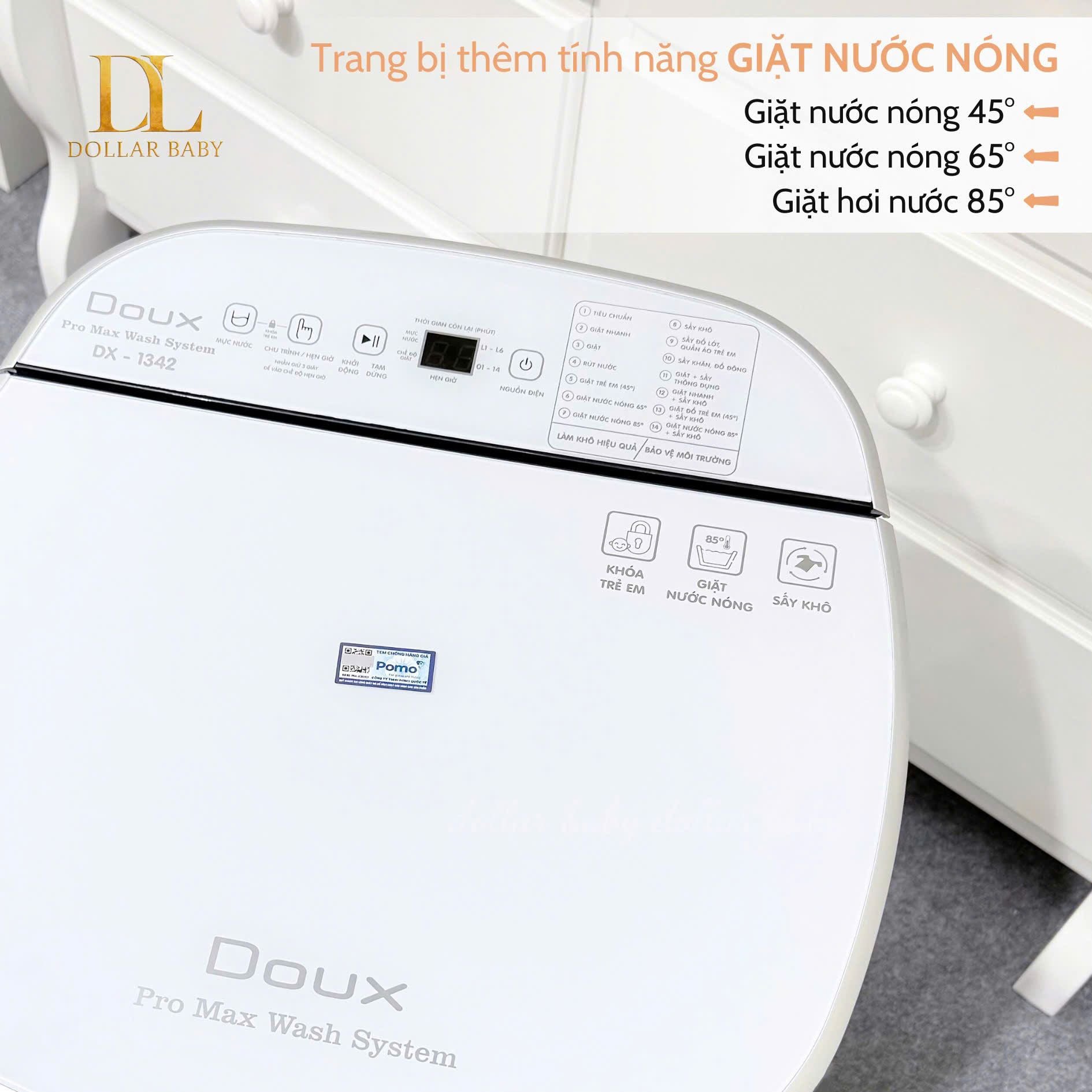  Máy giặt sấy nước nóng cao cấp Doux Pro Max DX-1342 