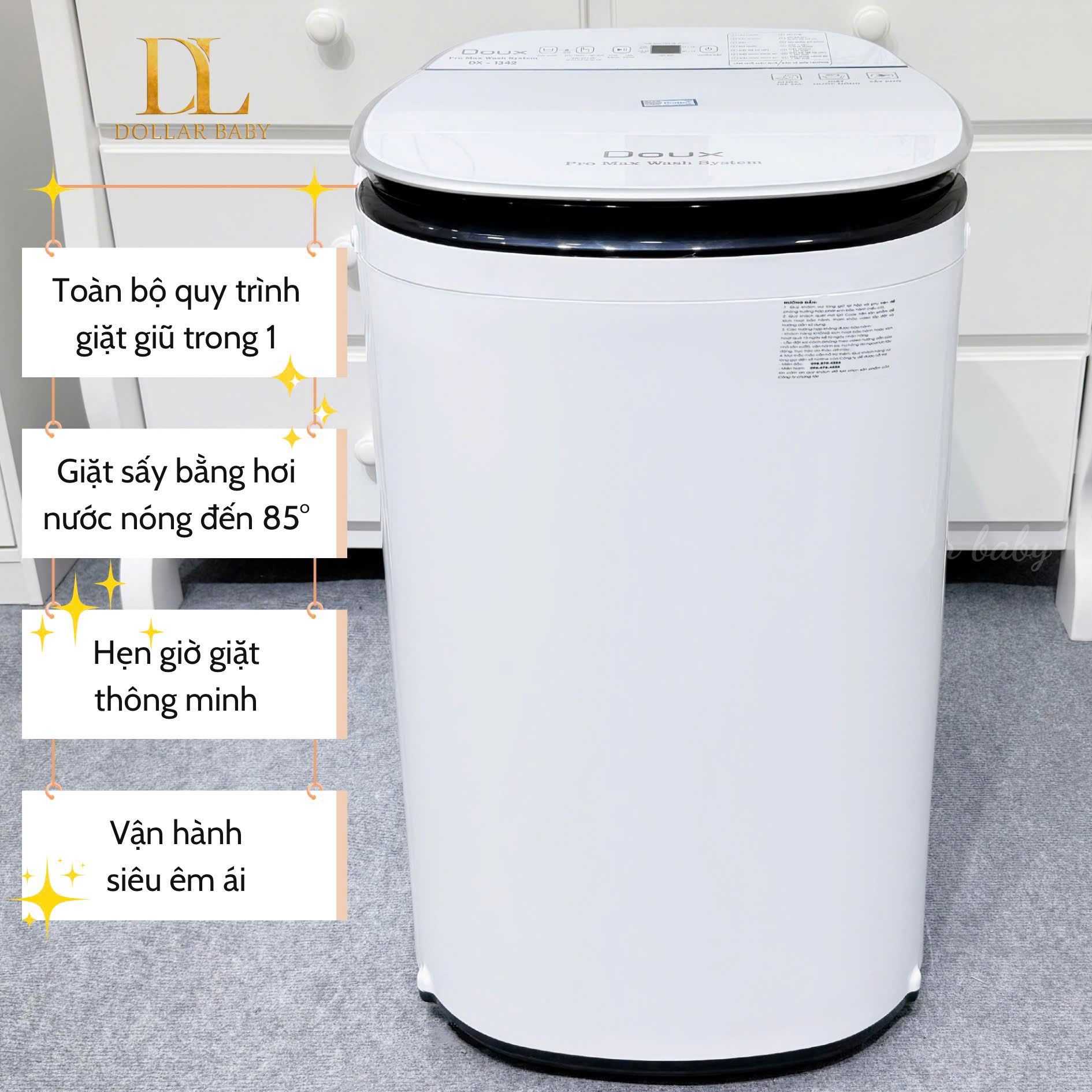  Máy giặt sấy nước nóng cao cấp Doux Pro Max DX-1342 