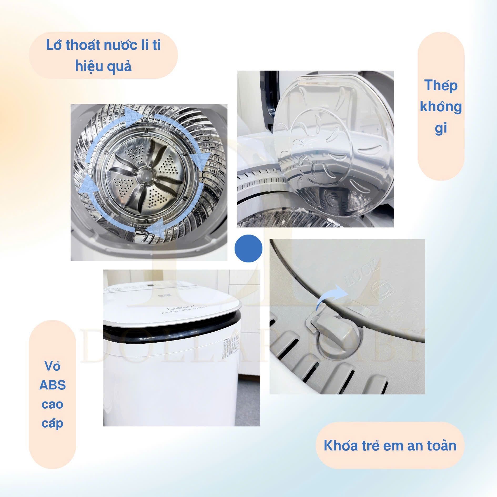  Máy giặt sấy nước nóng cao cấp Doux Pro Max DX-1342 