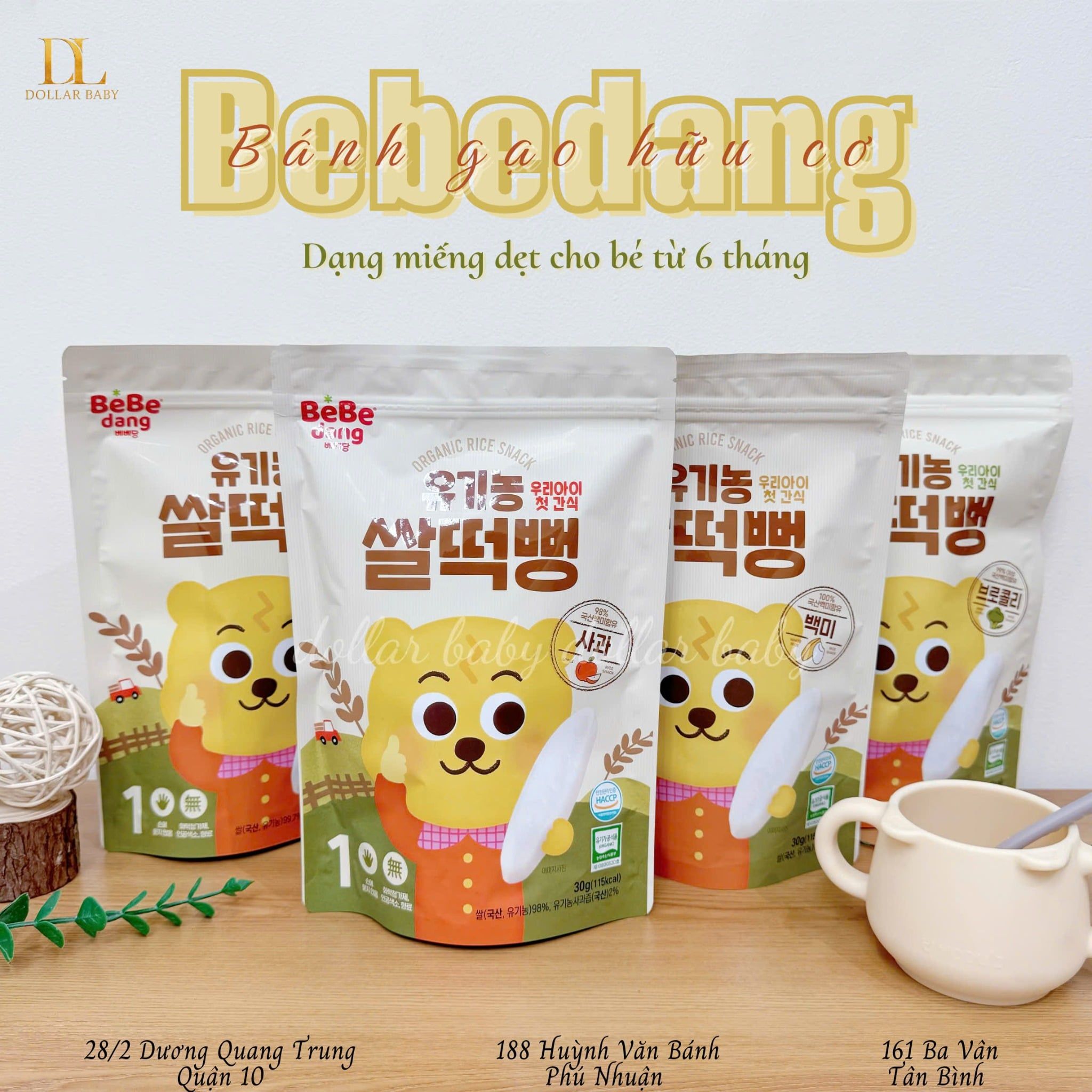  Bánh Gạo Miếng Hữu Cơ Bebedang 