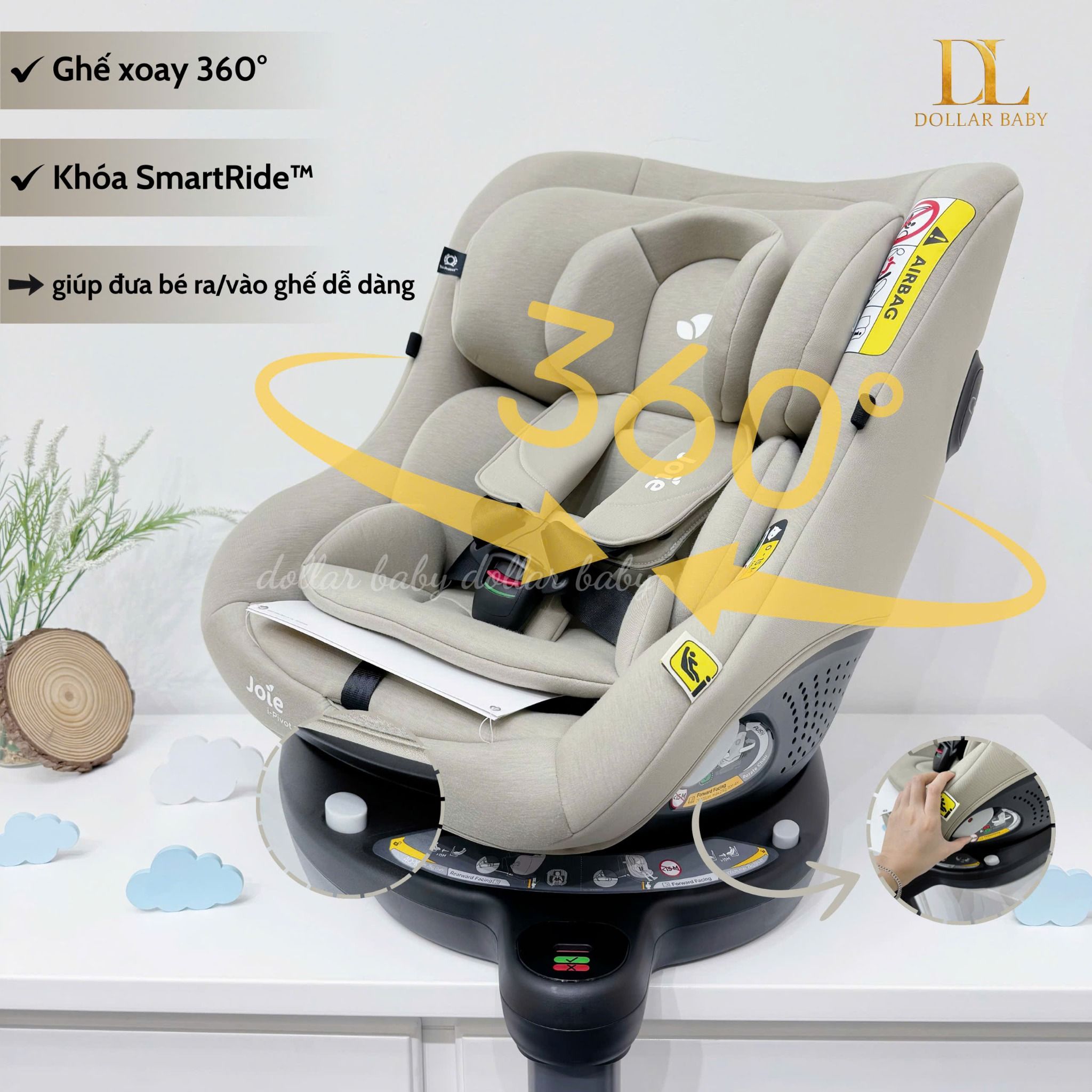  Ghế ô Tô Joie i-Pivot 360 ISOFIX 