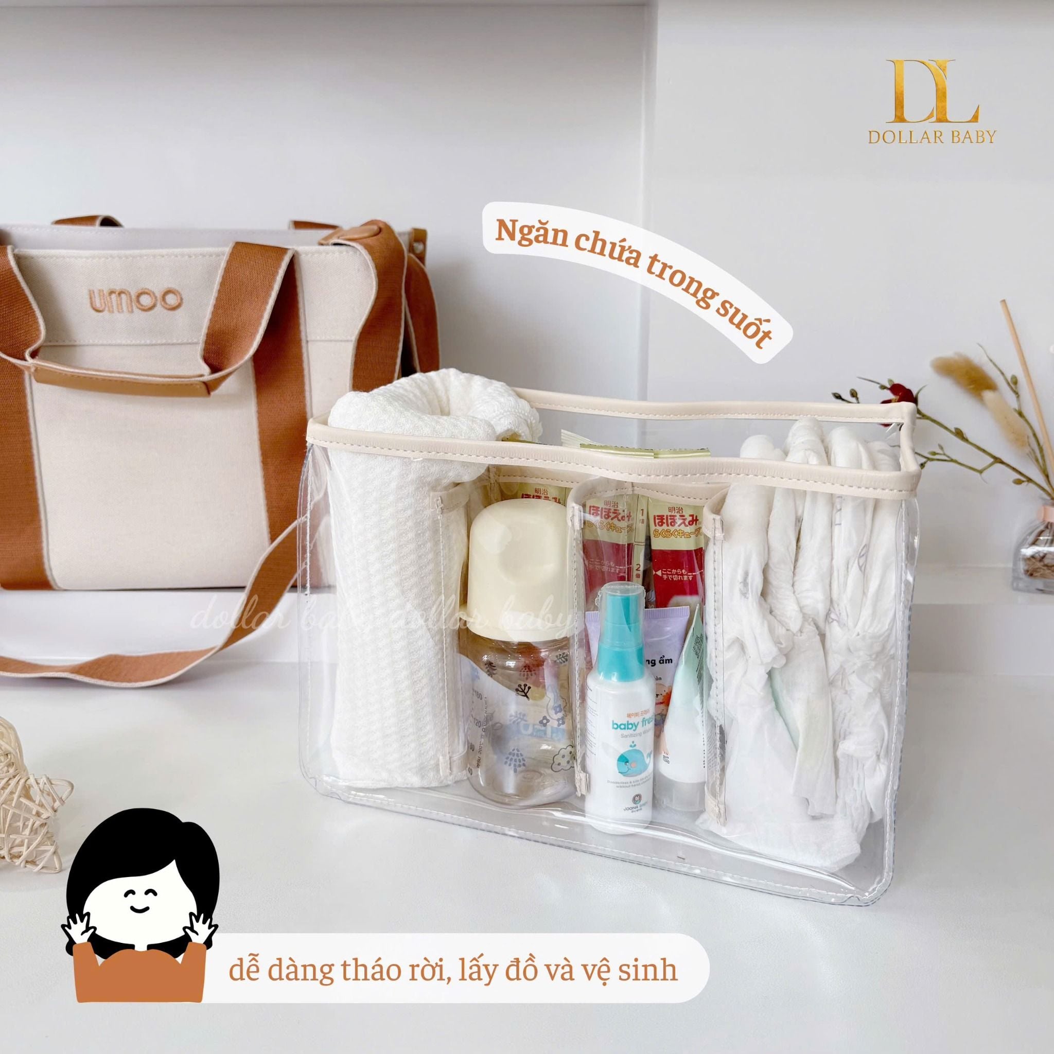  Túi bỉm sữa chia ngăn Umoo 06192 