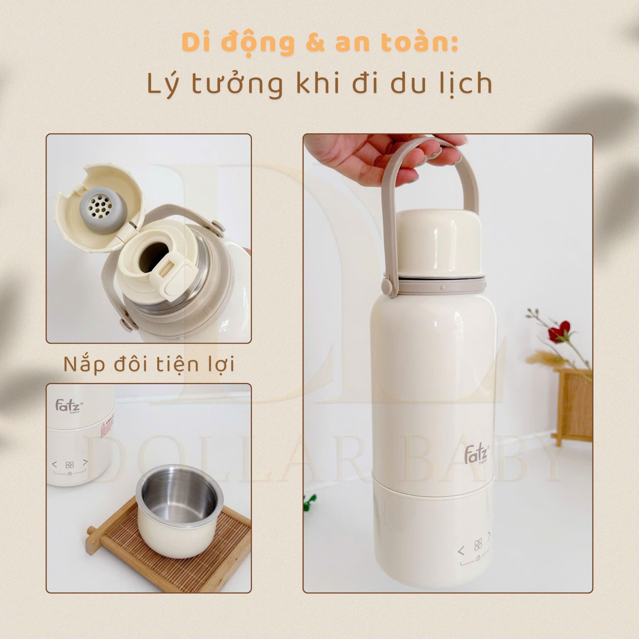  FATZ BABY - Bình đun và hâm nước pha sữa di động - Mini Smart 12 Plus 