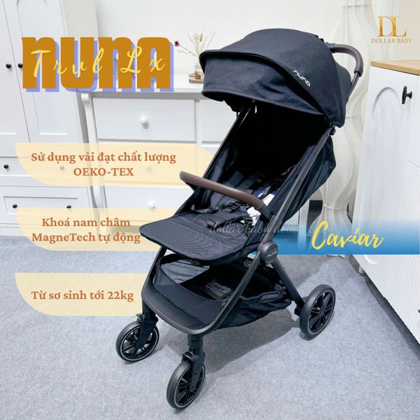  Xe Đẩy Gấp Gọn NUNA Trvl Lx - Caviar 