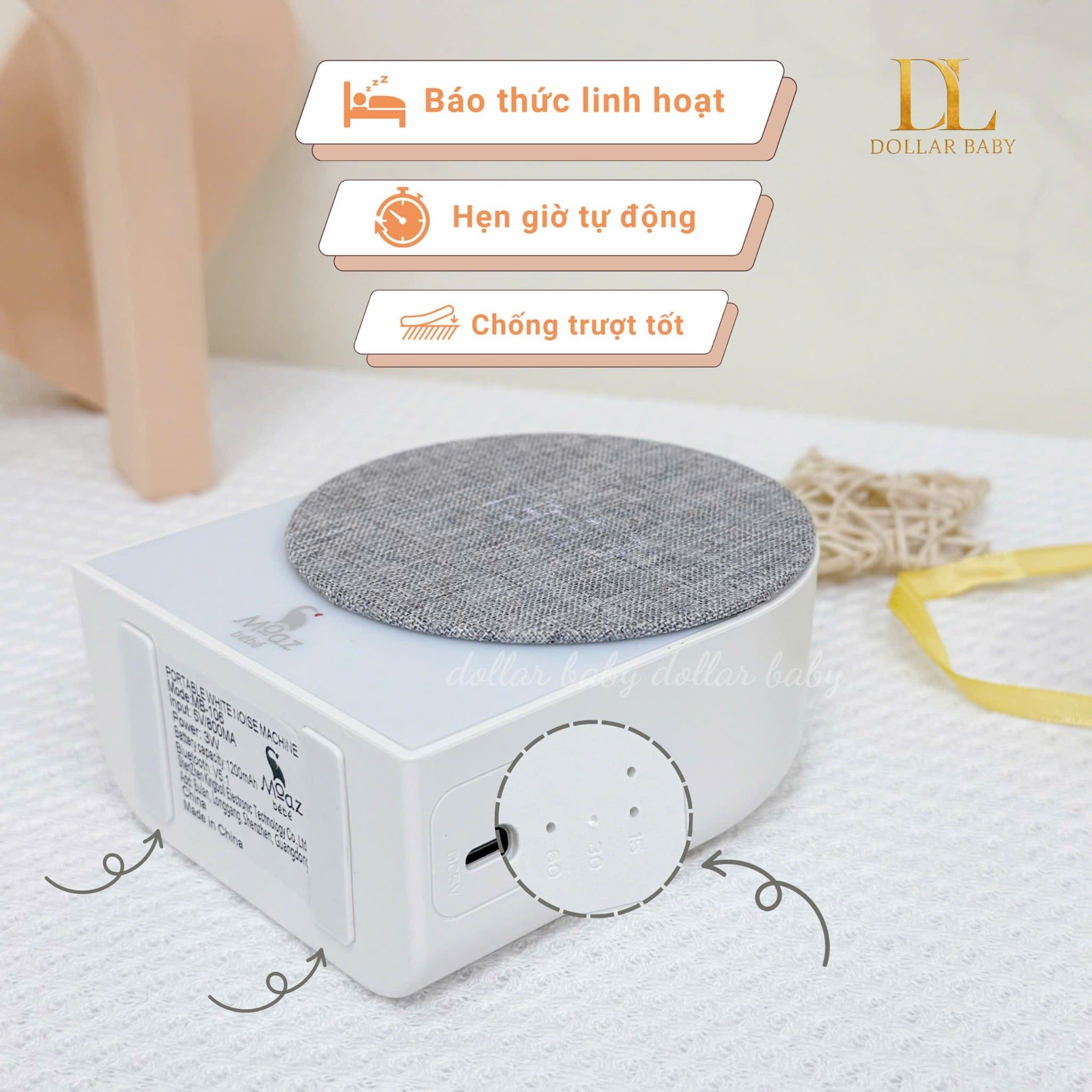  MOAZ BÉBÉ - Máy tạo tiếng ồn trắng 4 trong 1 - MB106 