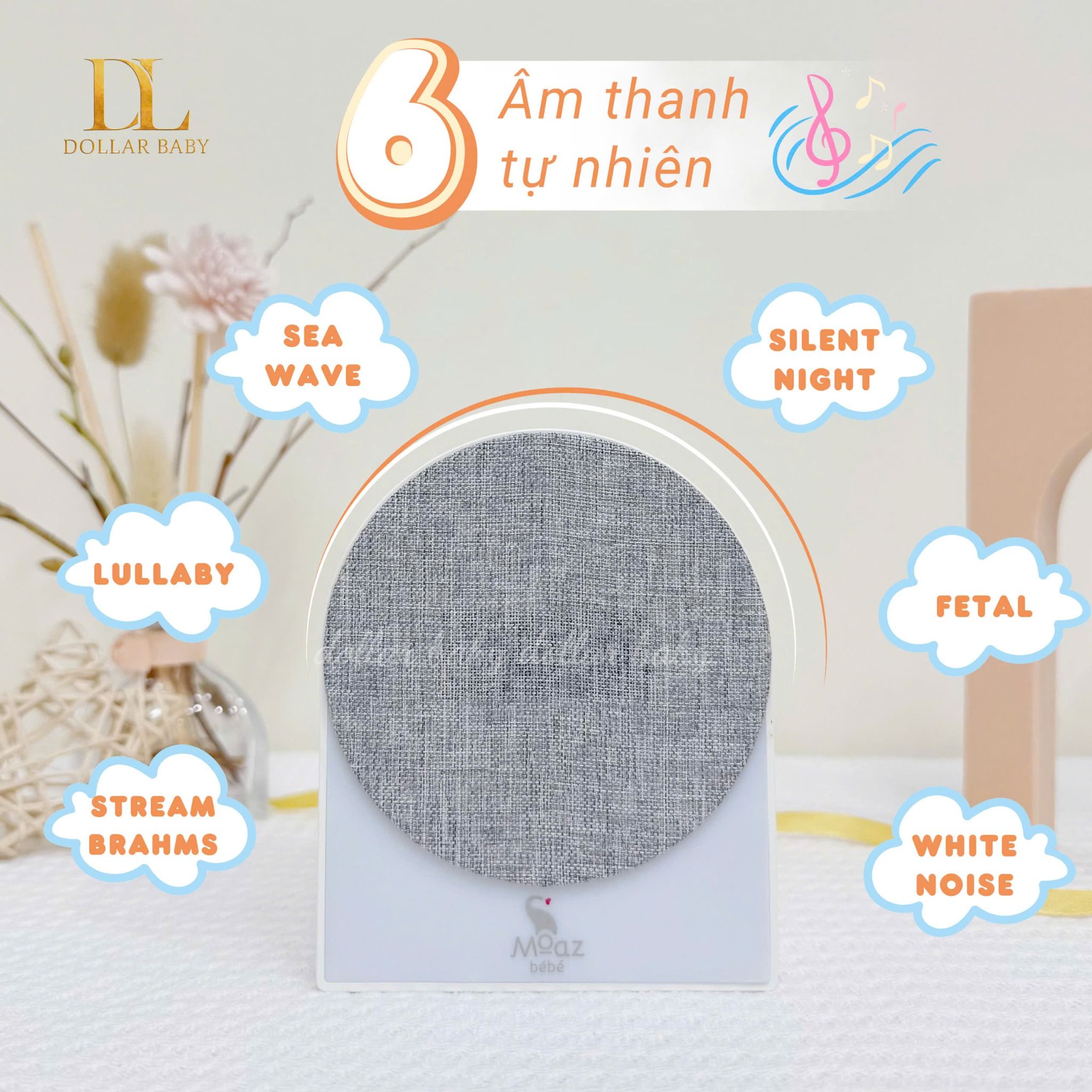  MOAZ BÉBÉ - Máy tạo tiếng ồn trắng 4 trong 1 - MB106 