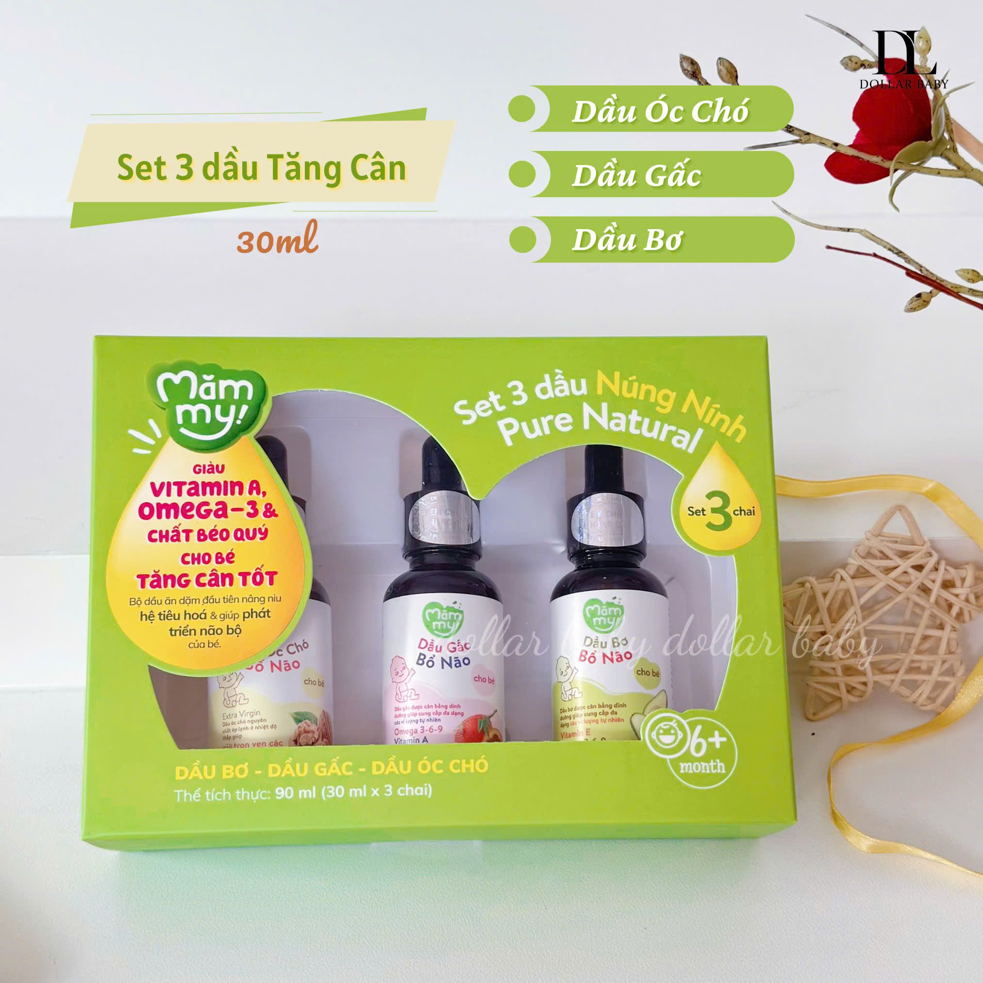  Set 3 dầu ăn dặm Mămmy (30ml x 3) 