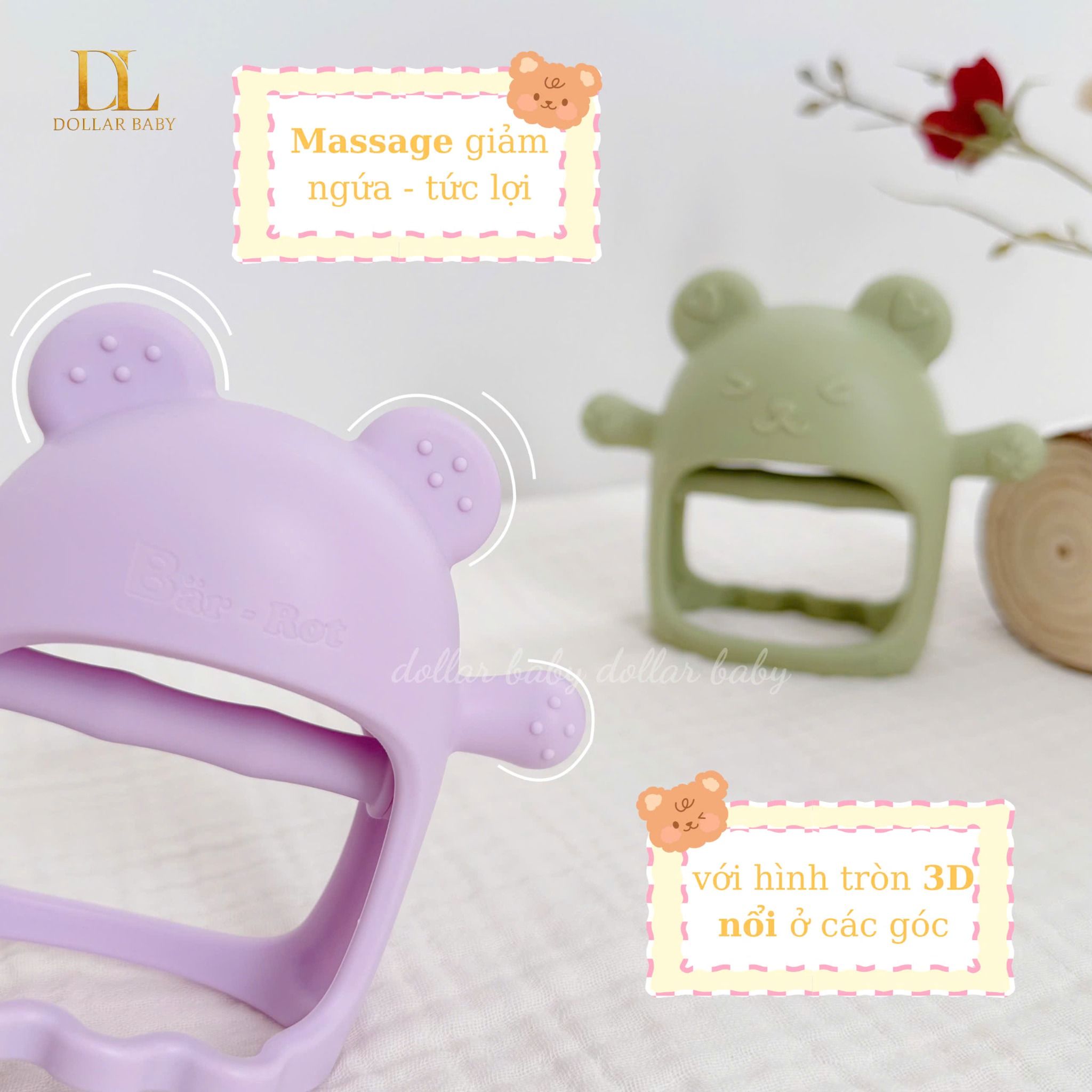  Gặm Nướu Gấu Thỏ Silicon - BARROT ( Kèm Hộp ) 